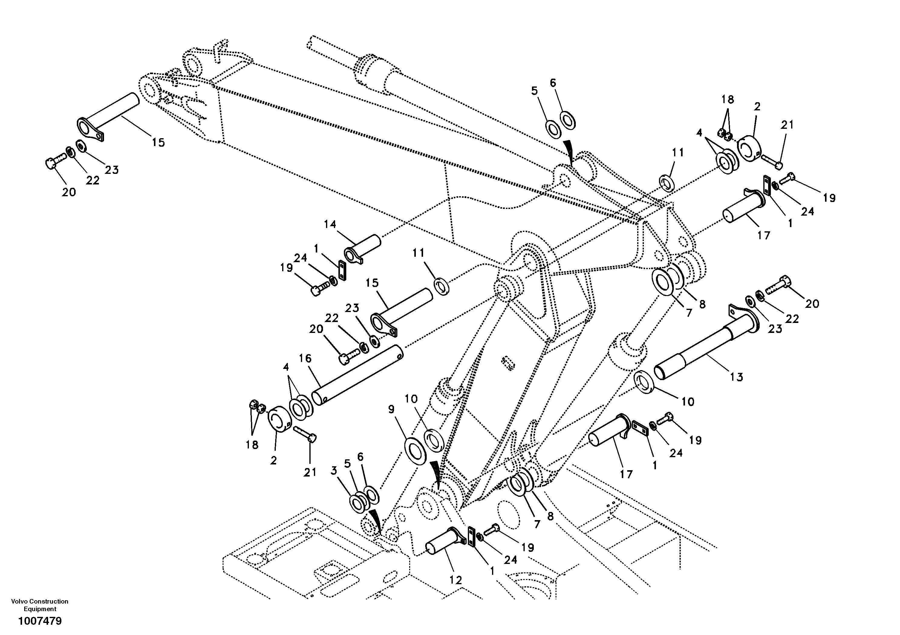 Links to boom, adjustable — volvo parts diagram