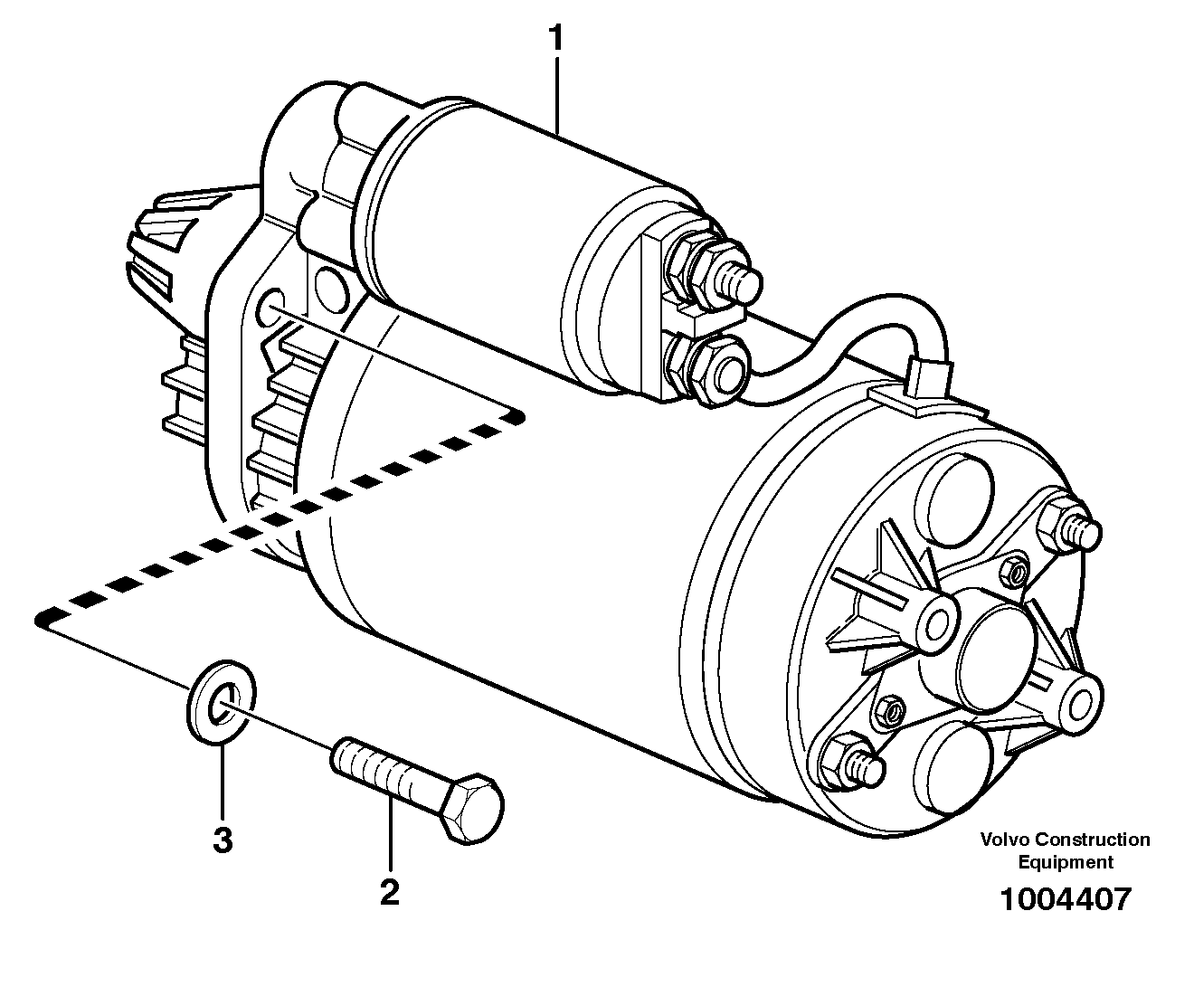 Starter motor with assembling details — volvo parts diagram
