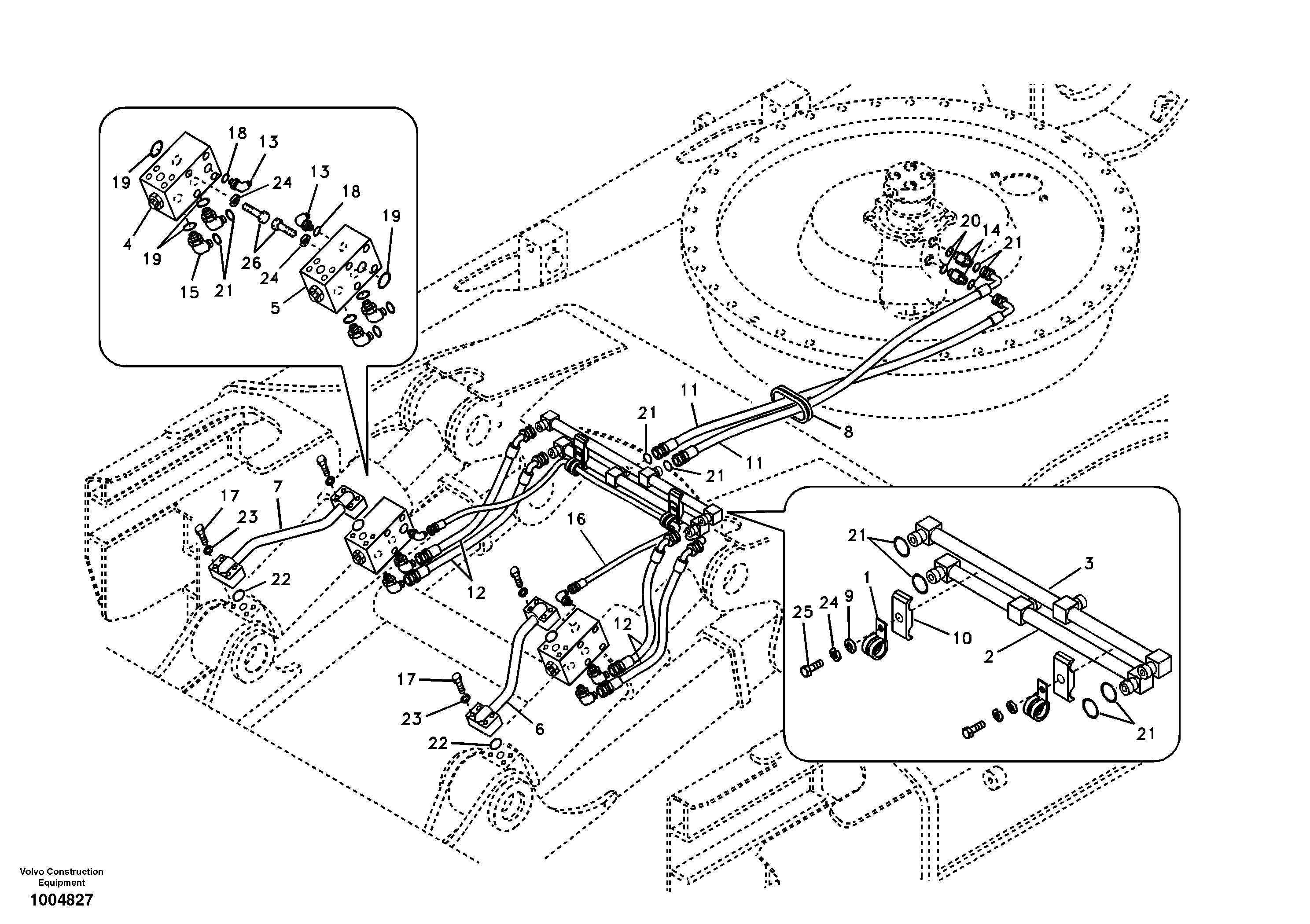 Working hydraulic, dozer blade — volvo parts diagram