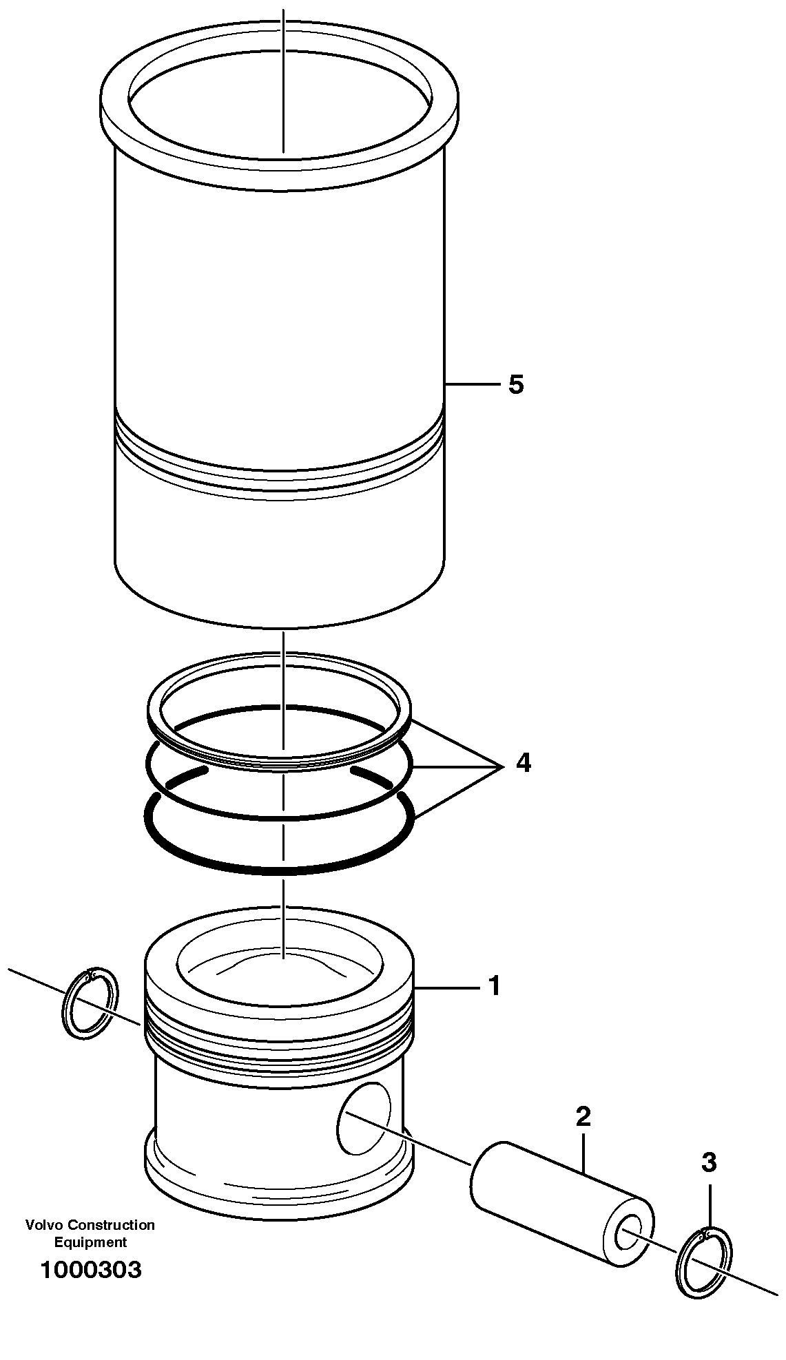 Cylinder liner and piston — volvo parts diagram