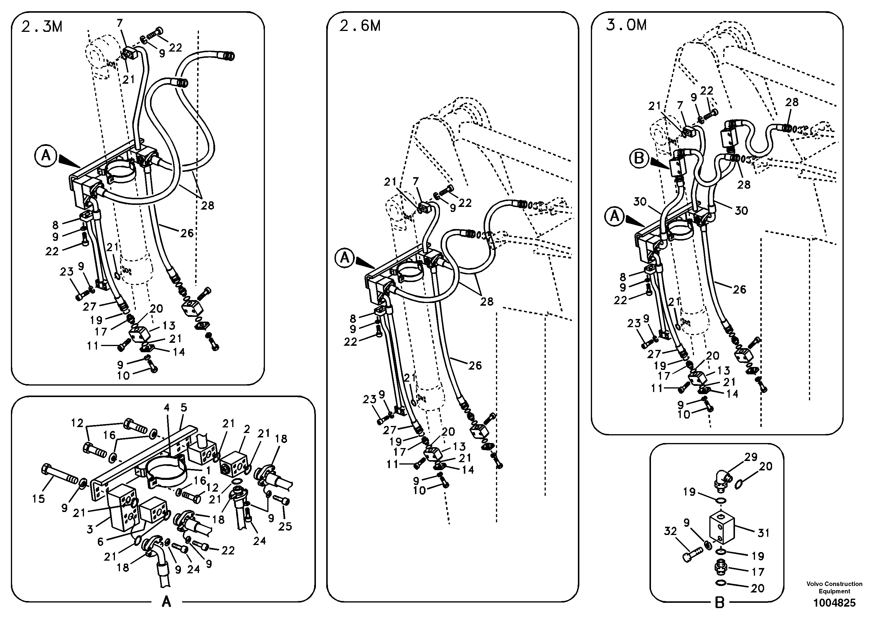 Working hydraulic, clamshell — volvo parts diagram