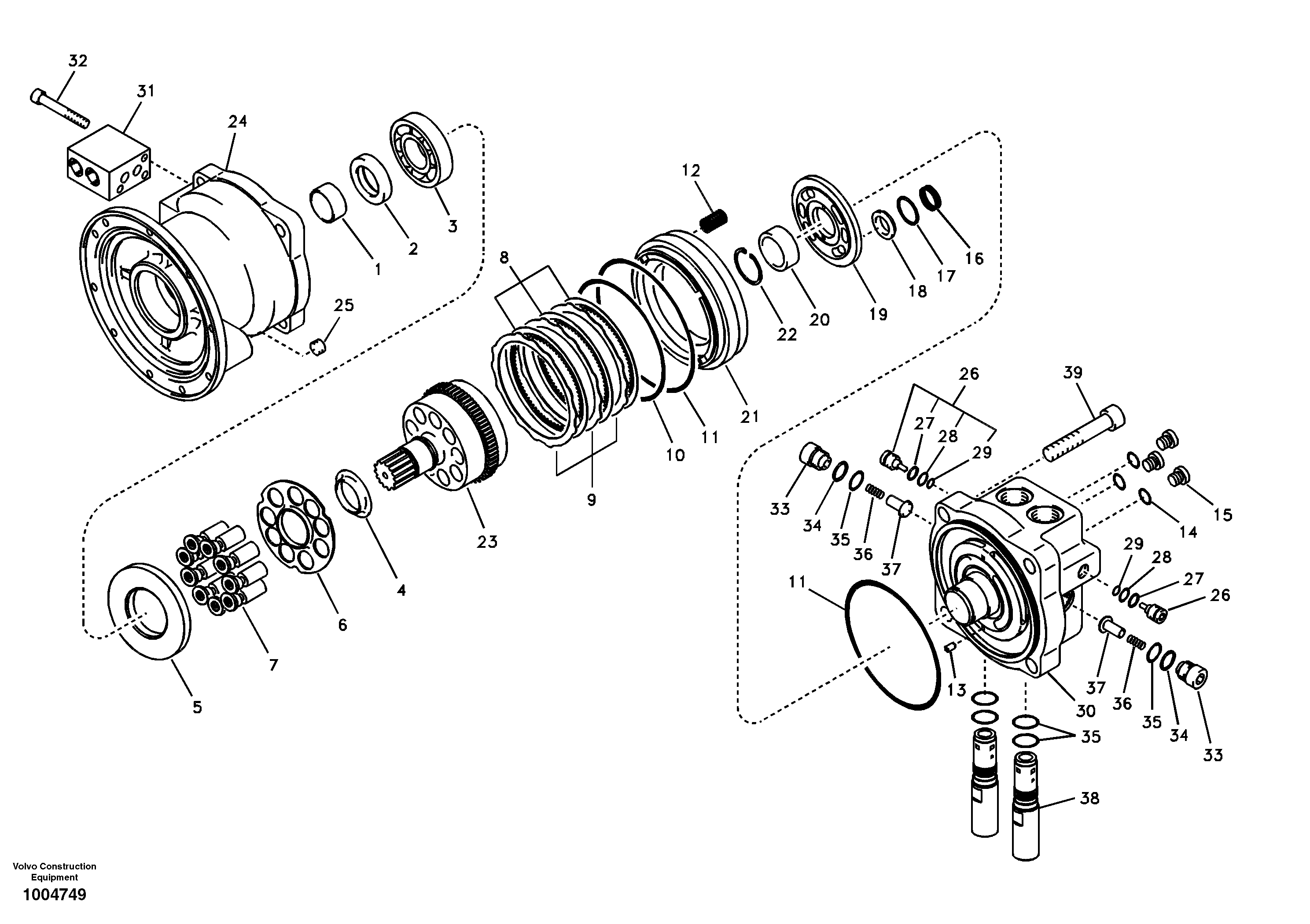 Swing motor — volvo parts diagram