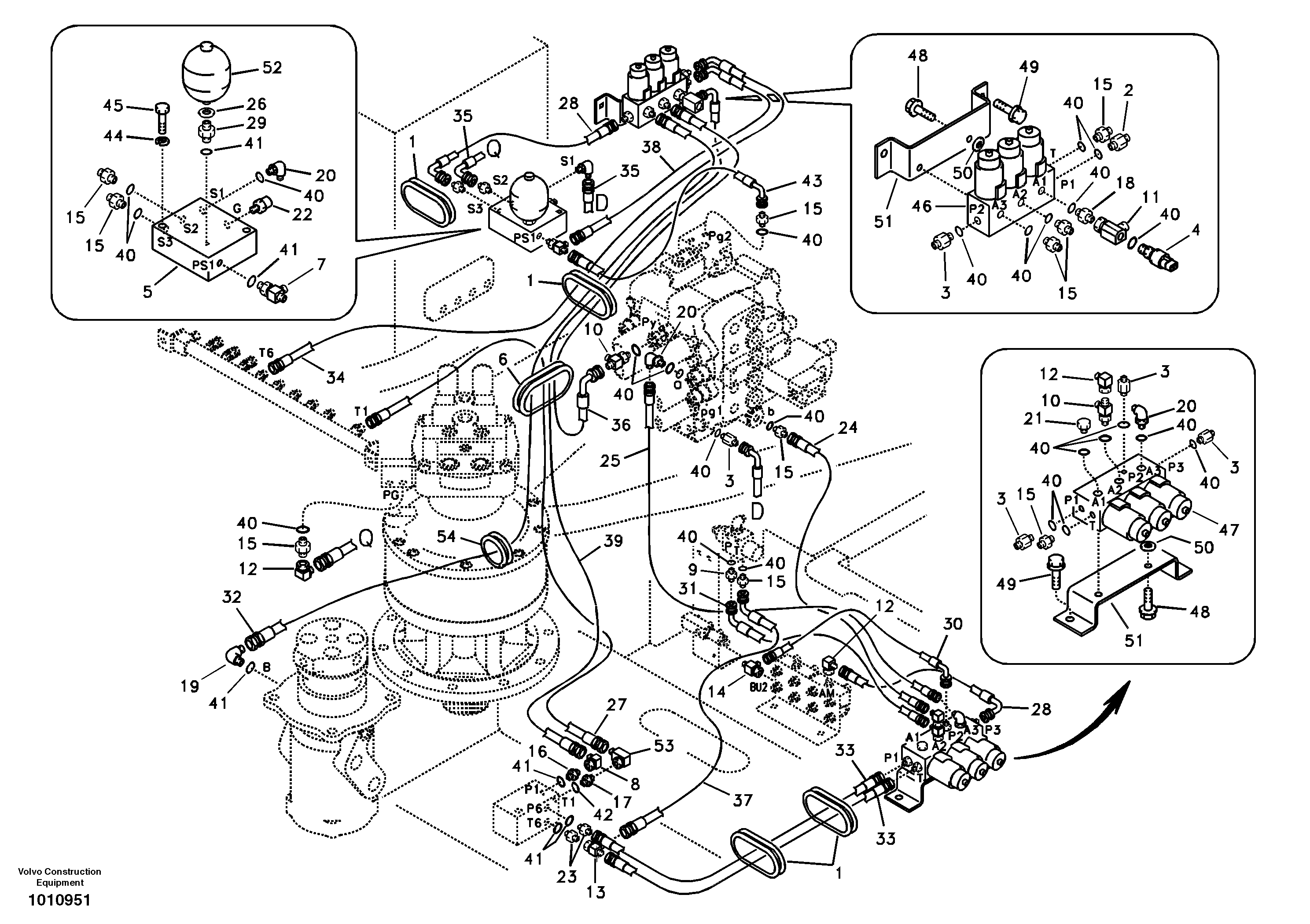 Servo system, control valve to solenoid valve — volvo parts diagram