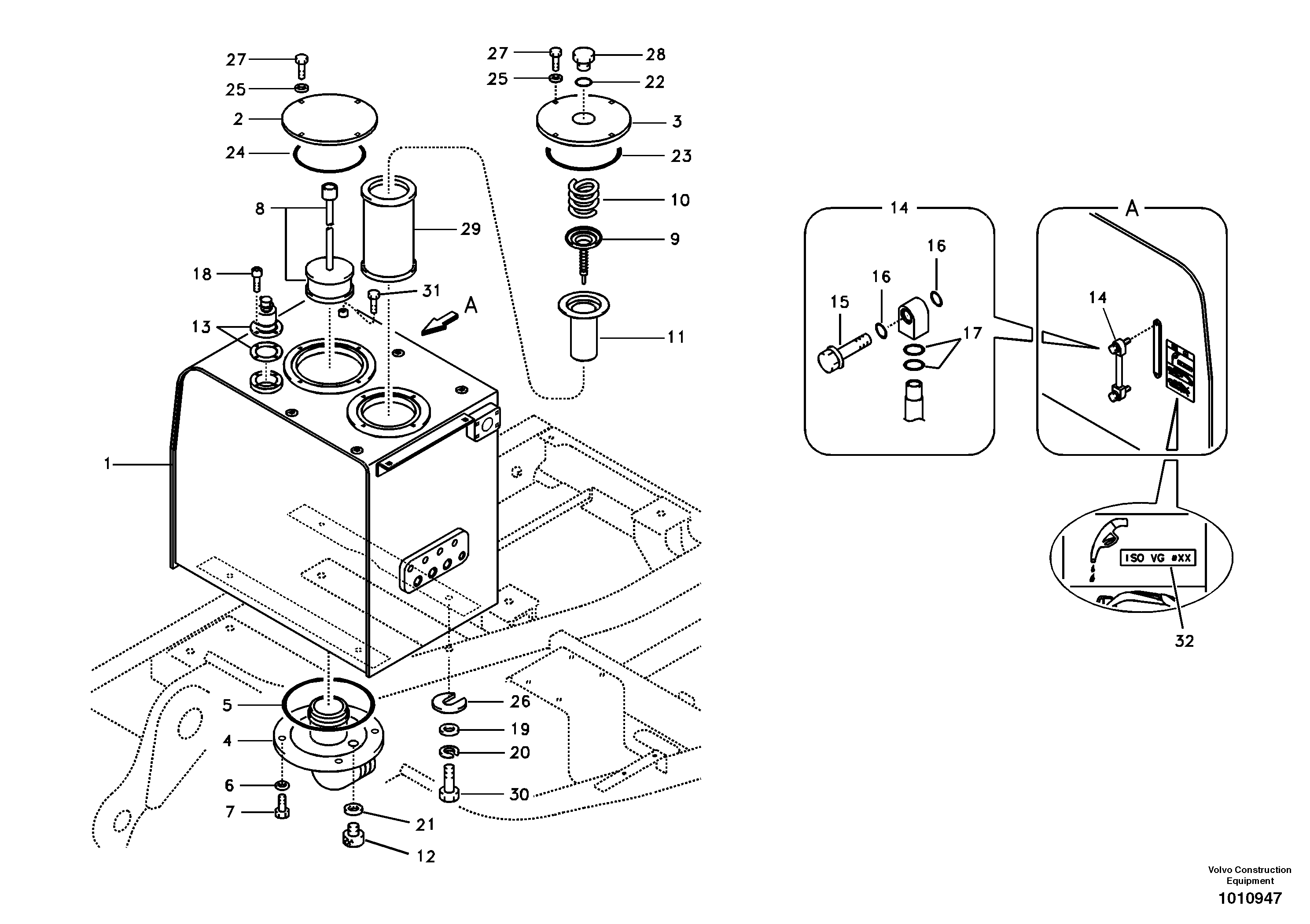 Hydraulic oil tank — volvo parts diagram