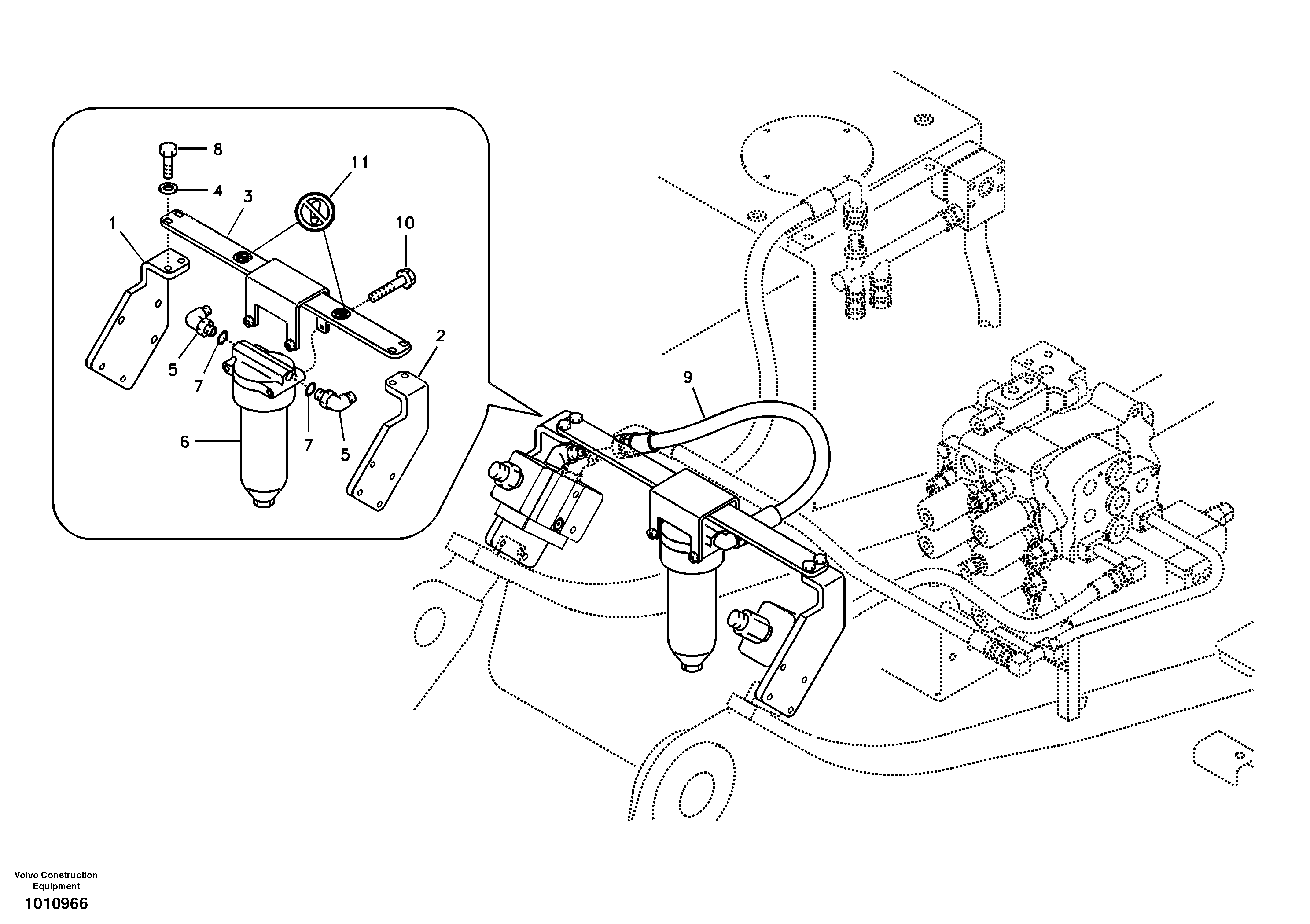 Working hydraulic, hammer and shear for return filter — volvo parts diagram