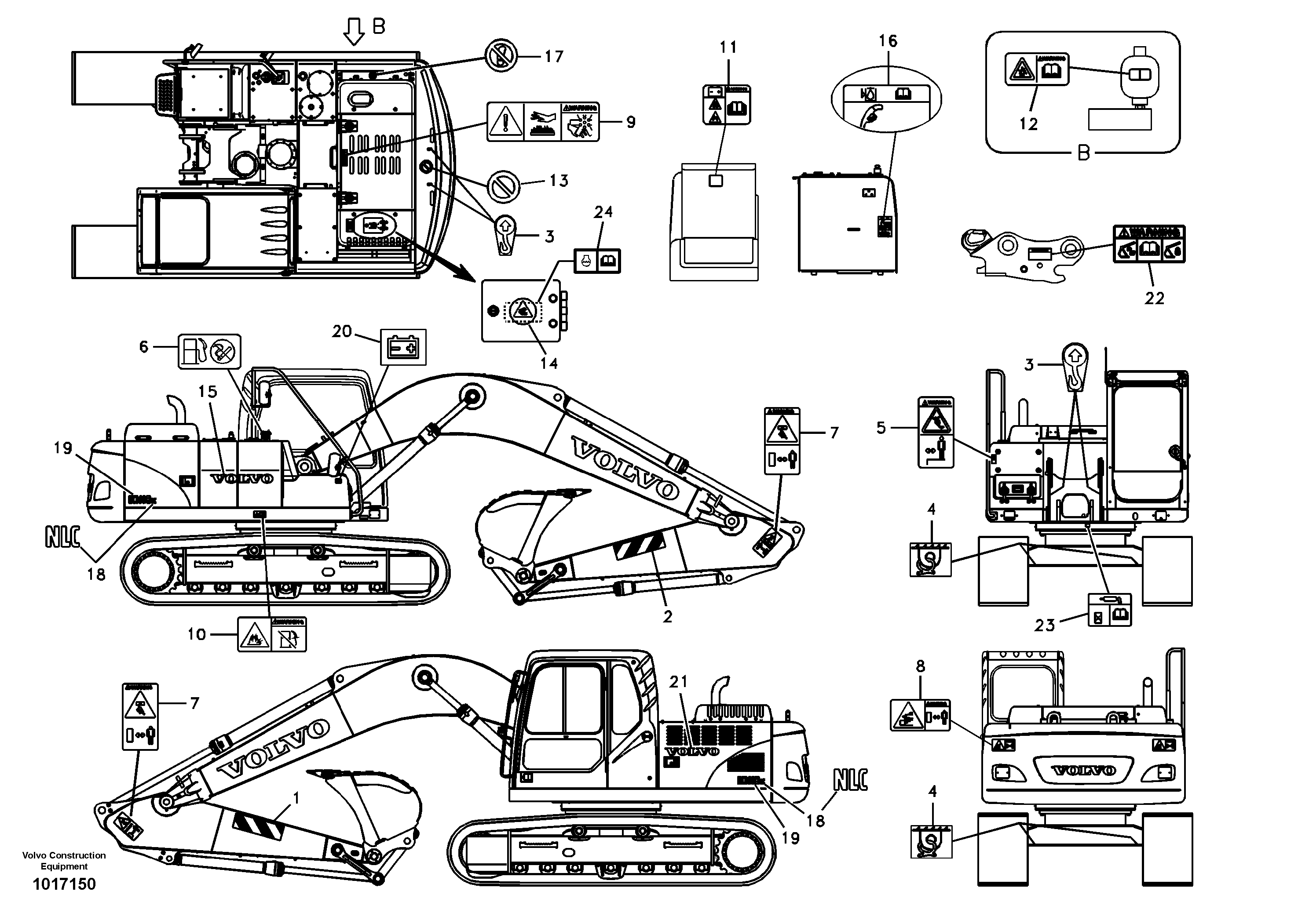 Decal, outer location — volvo parts diagram