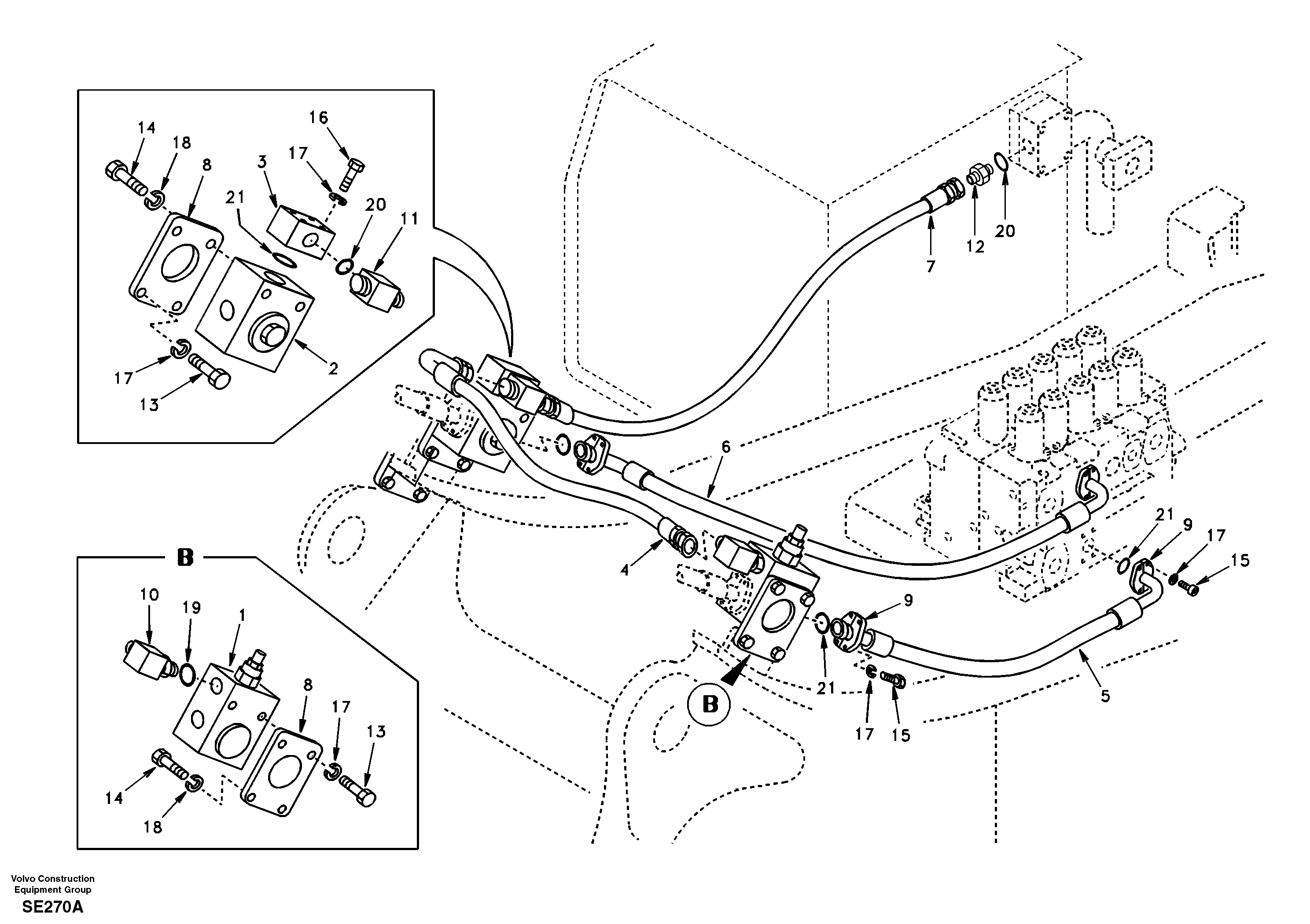 Working hydraulic, hammer and shear for upper — volvo parts diagram