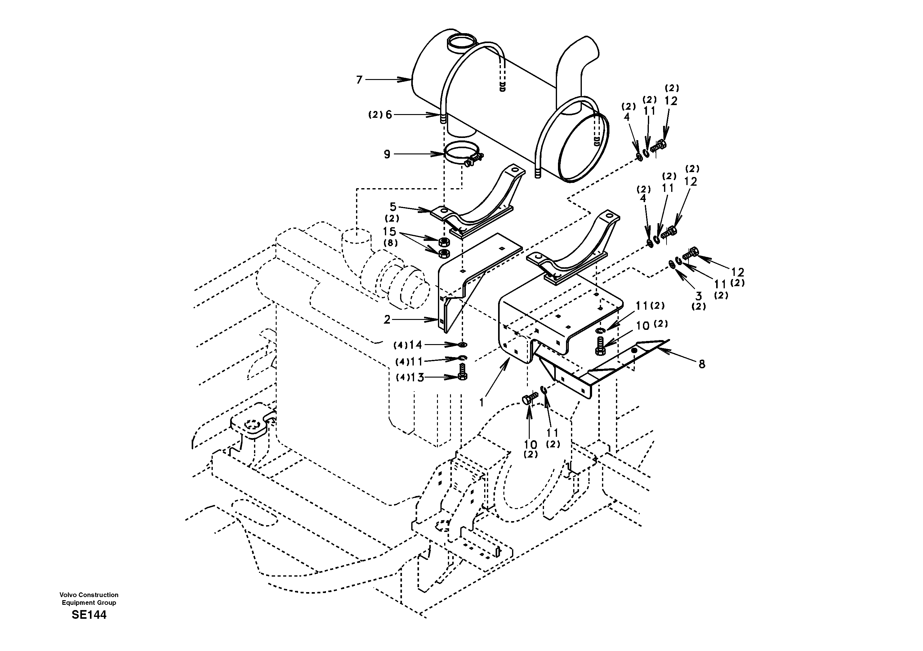 Exhaust system — volvo parts diagram