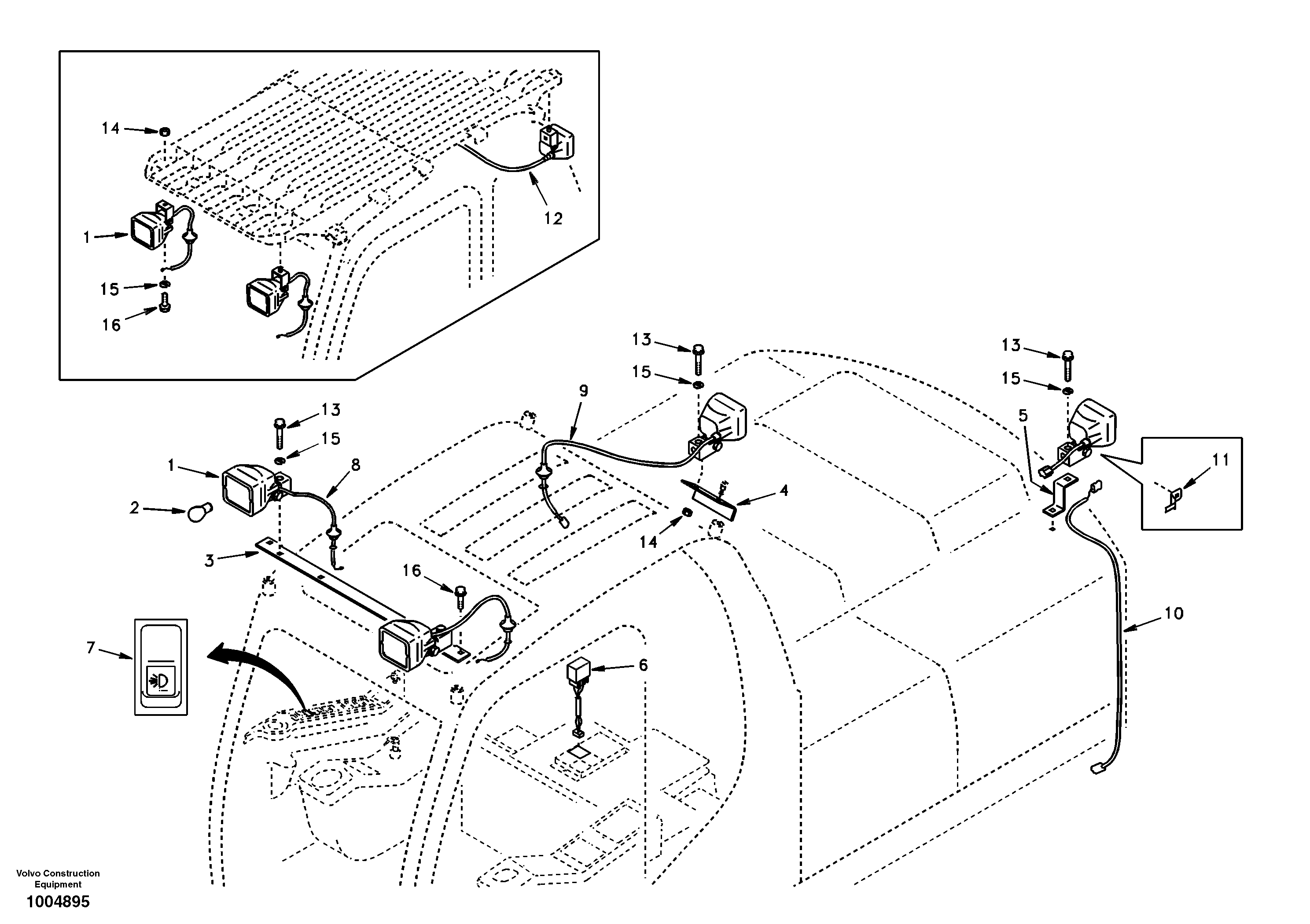 Work lights, extra — volvo parts diagram