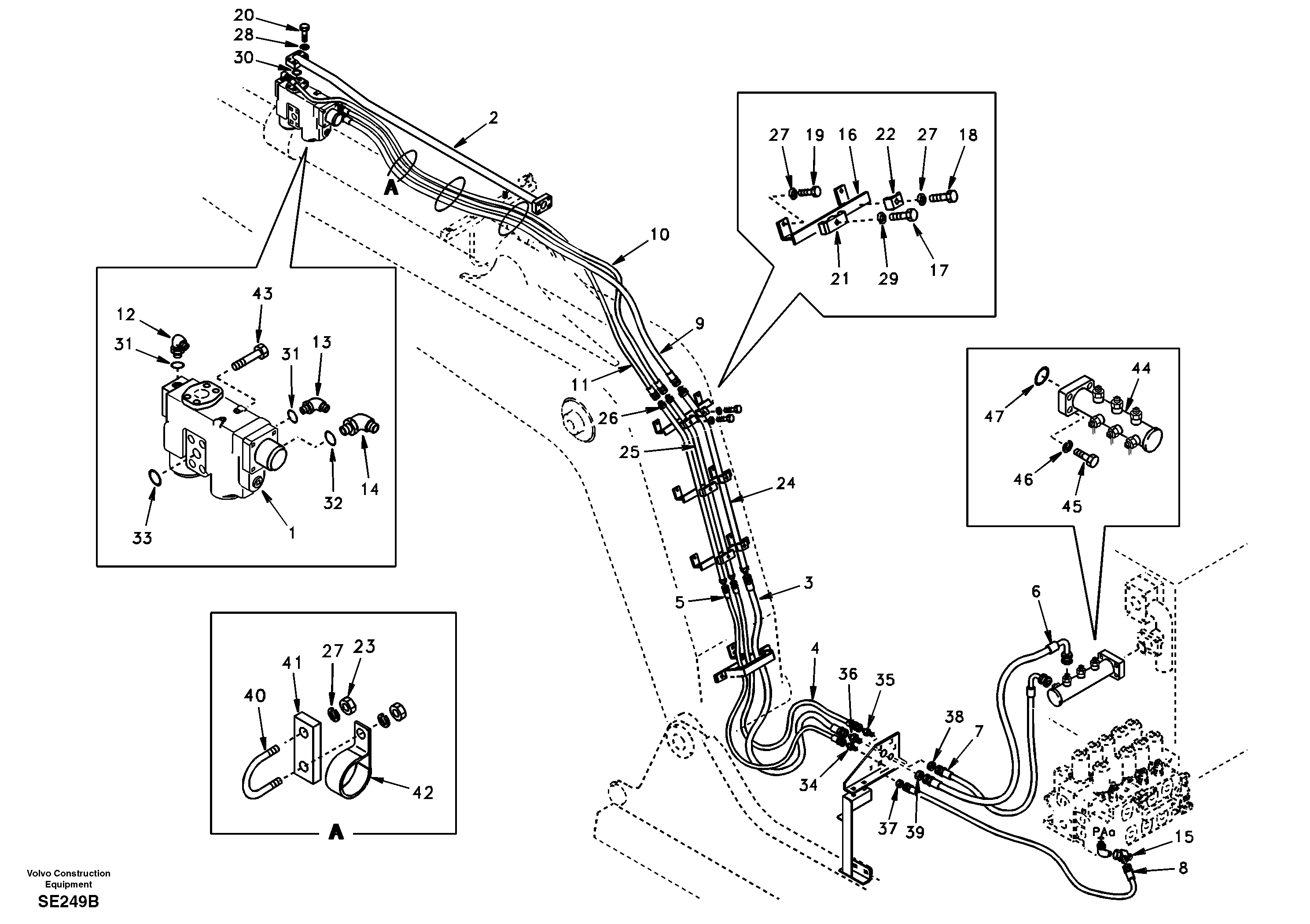 Working hydraulic, dipper arm rupture — volvo parts diagram