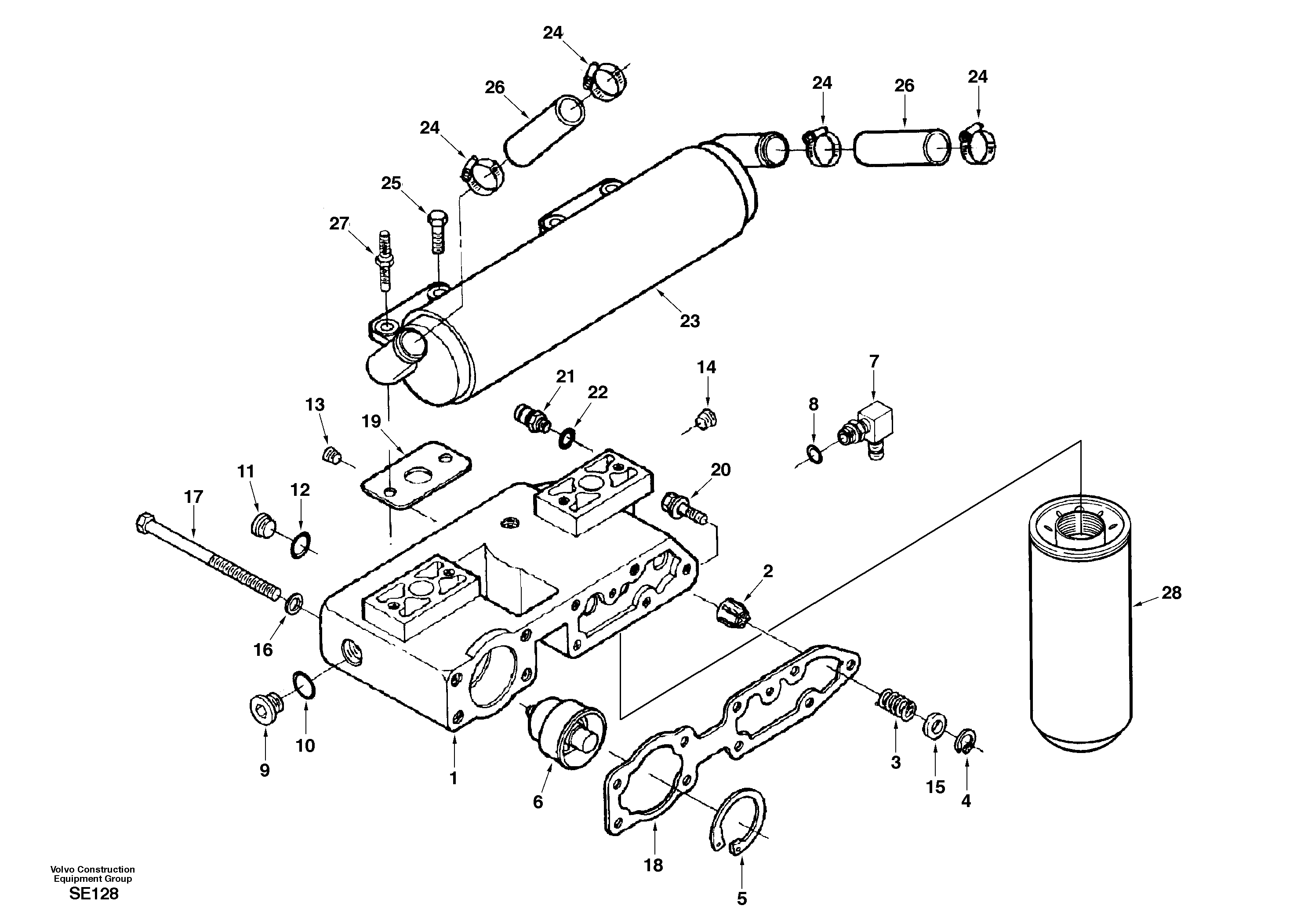 Oil cooler — volvo parts diagram