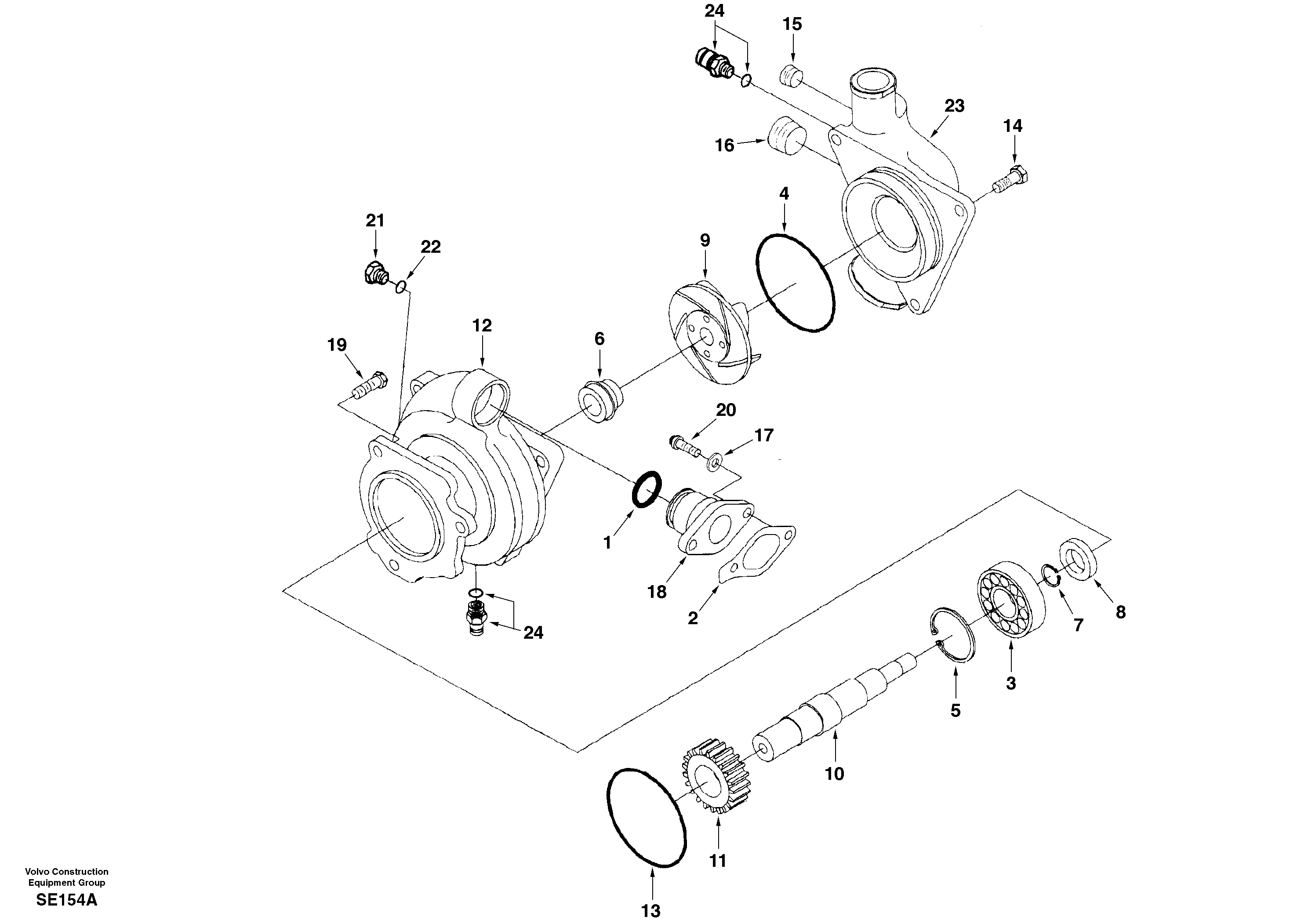 Water pump — volvo parts diagram