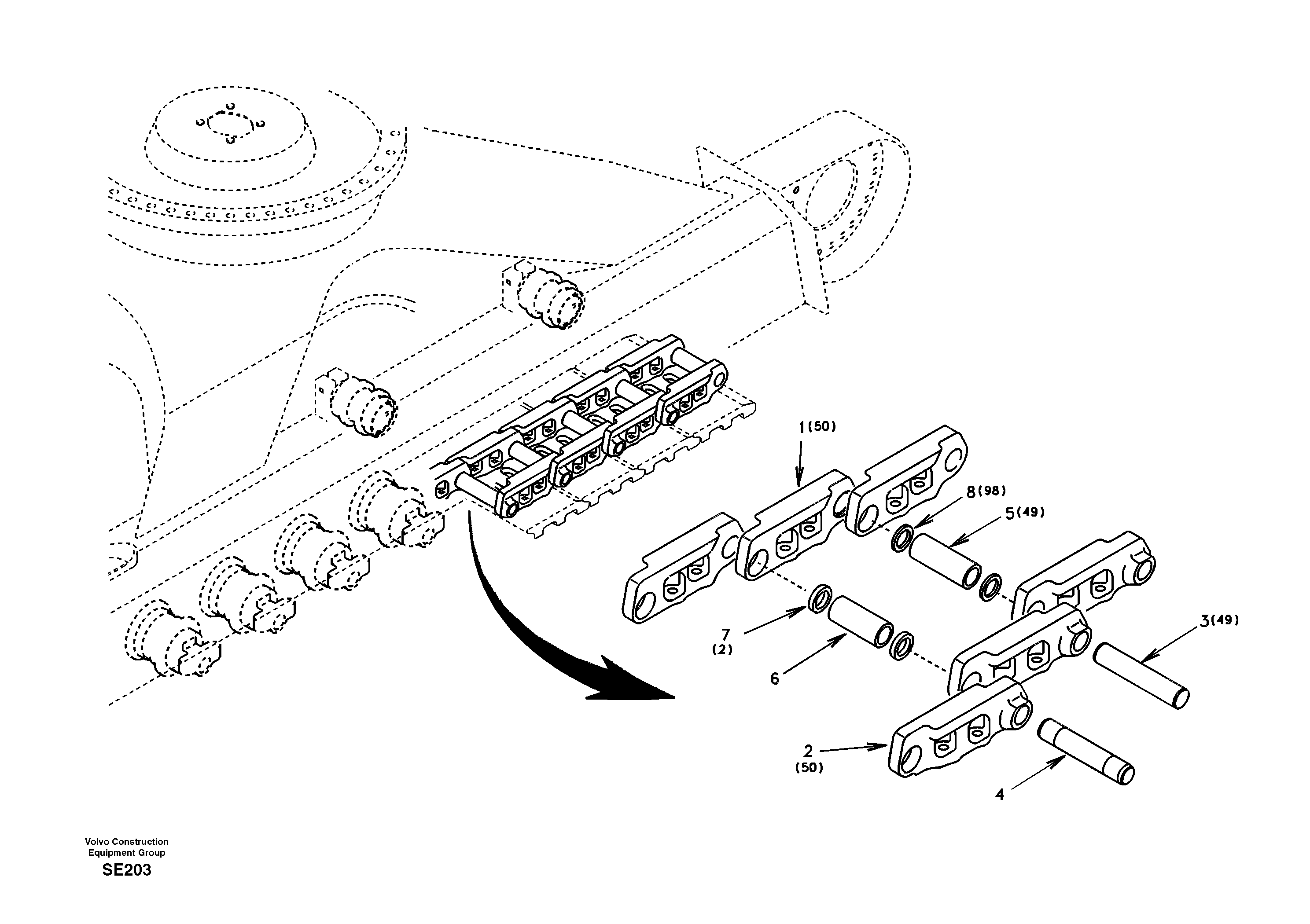 Track chain — volvo parts diagram