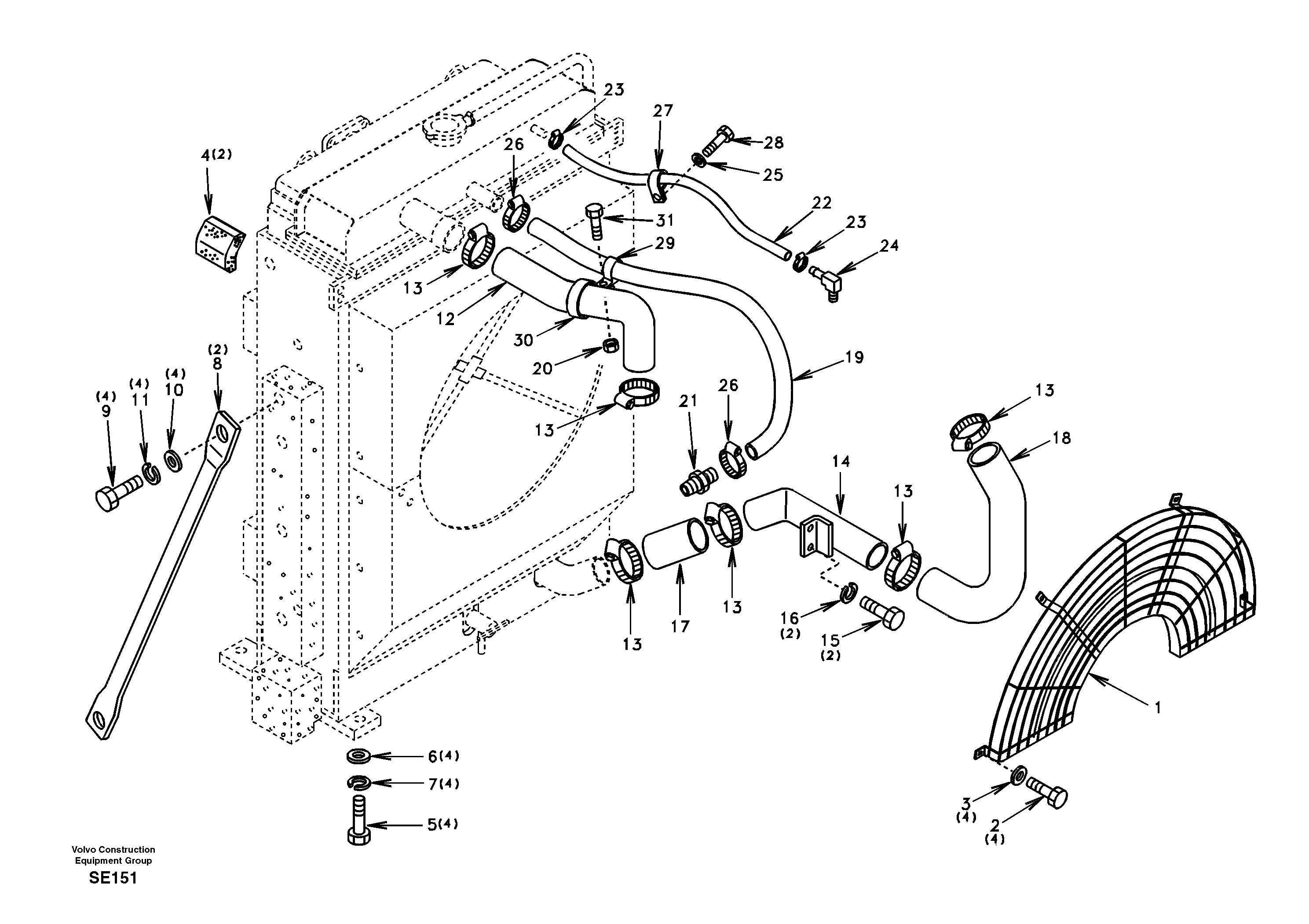 Cooling system — volvo parts diagram
