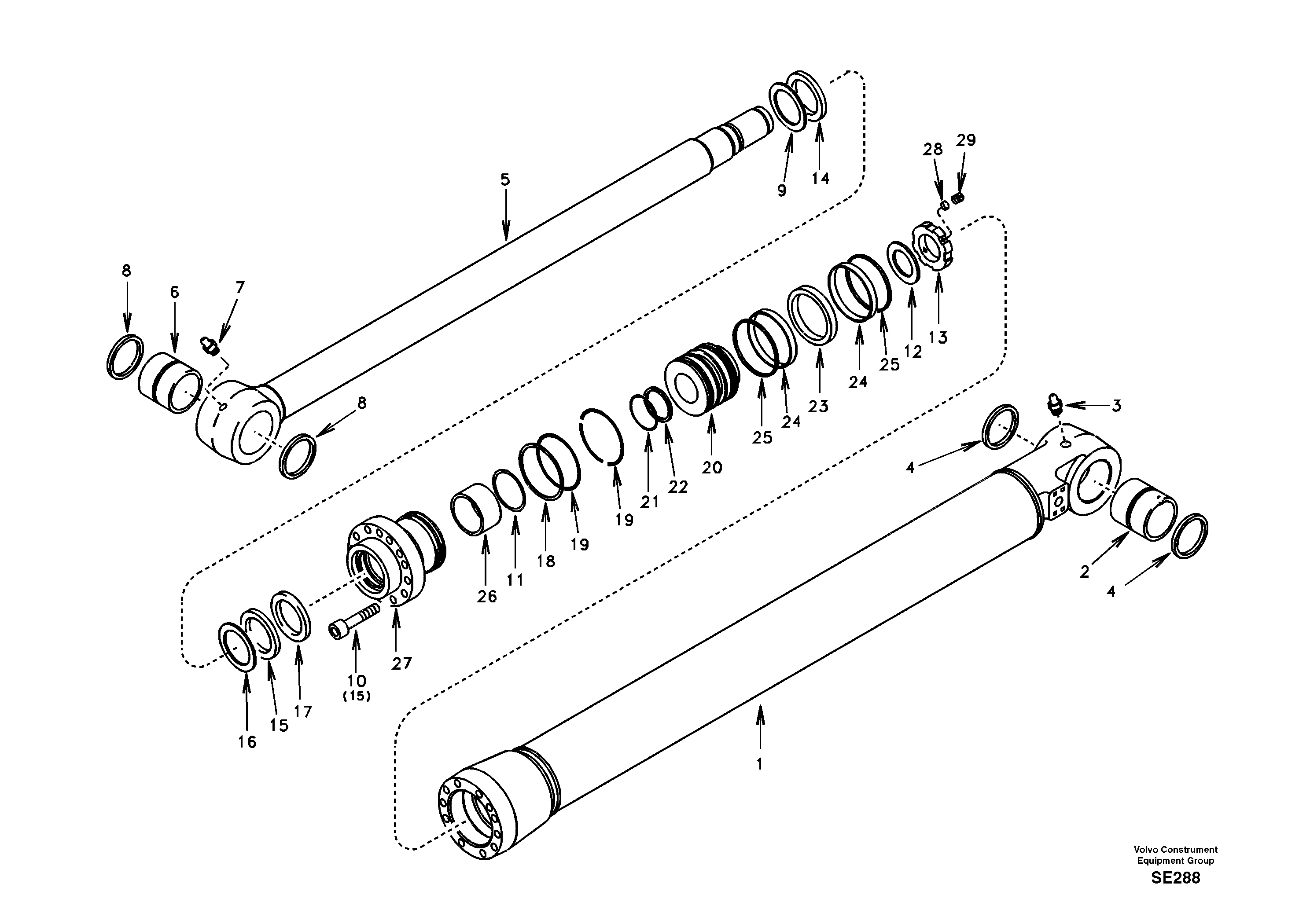 Bucket cylinder — volvo parts diagram