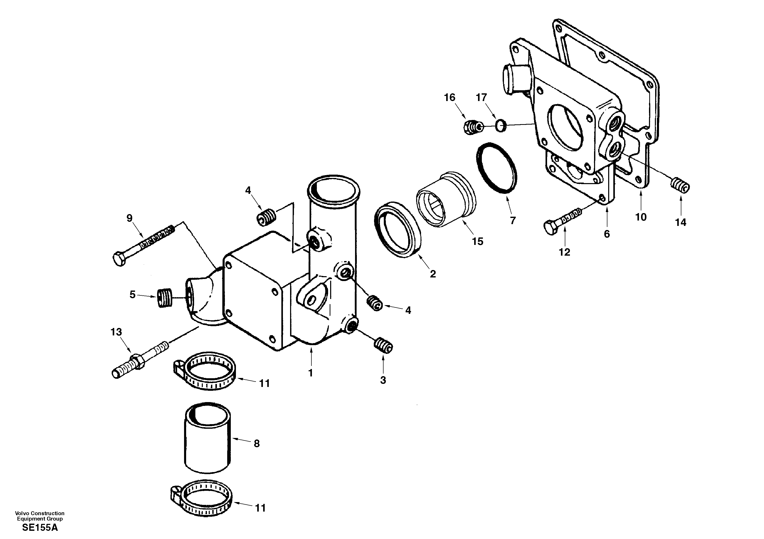 Thermostat housing — volvo parts diagram