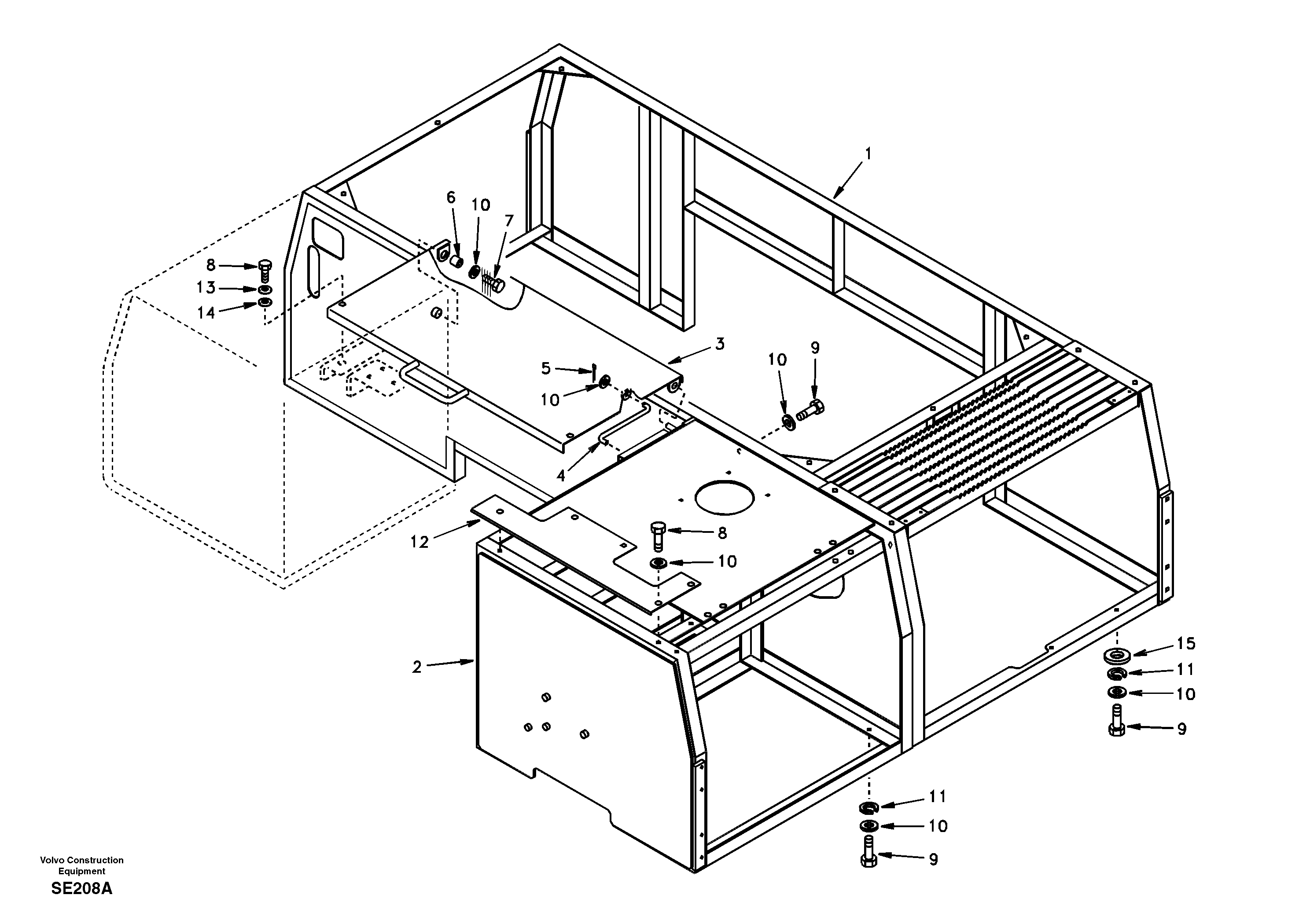 Cowl frame, cover and hood — volvo parts diagram