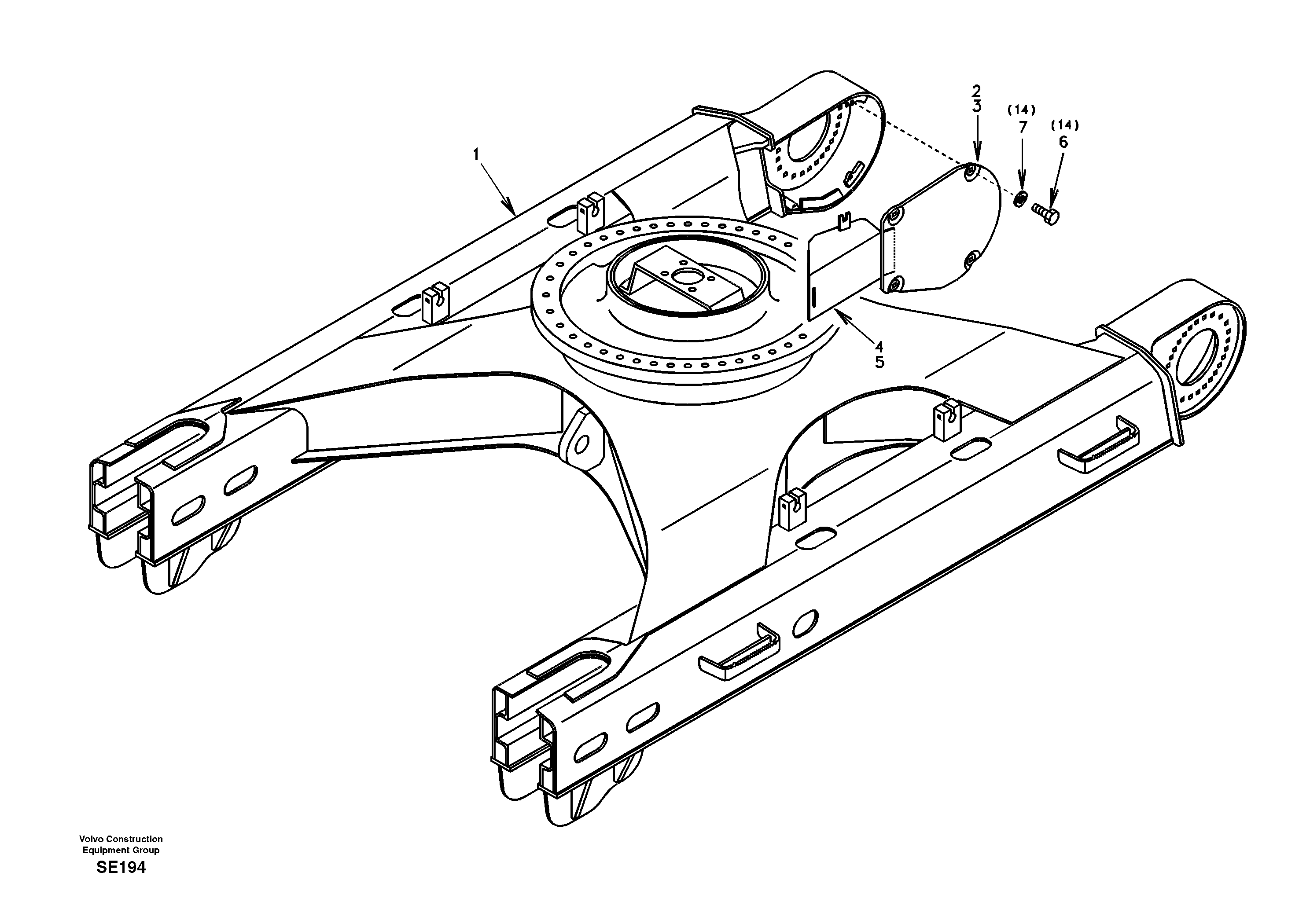 Undercarriage frame — volvo parts diagram