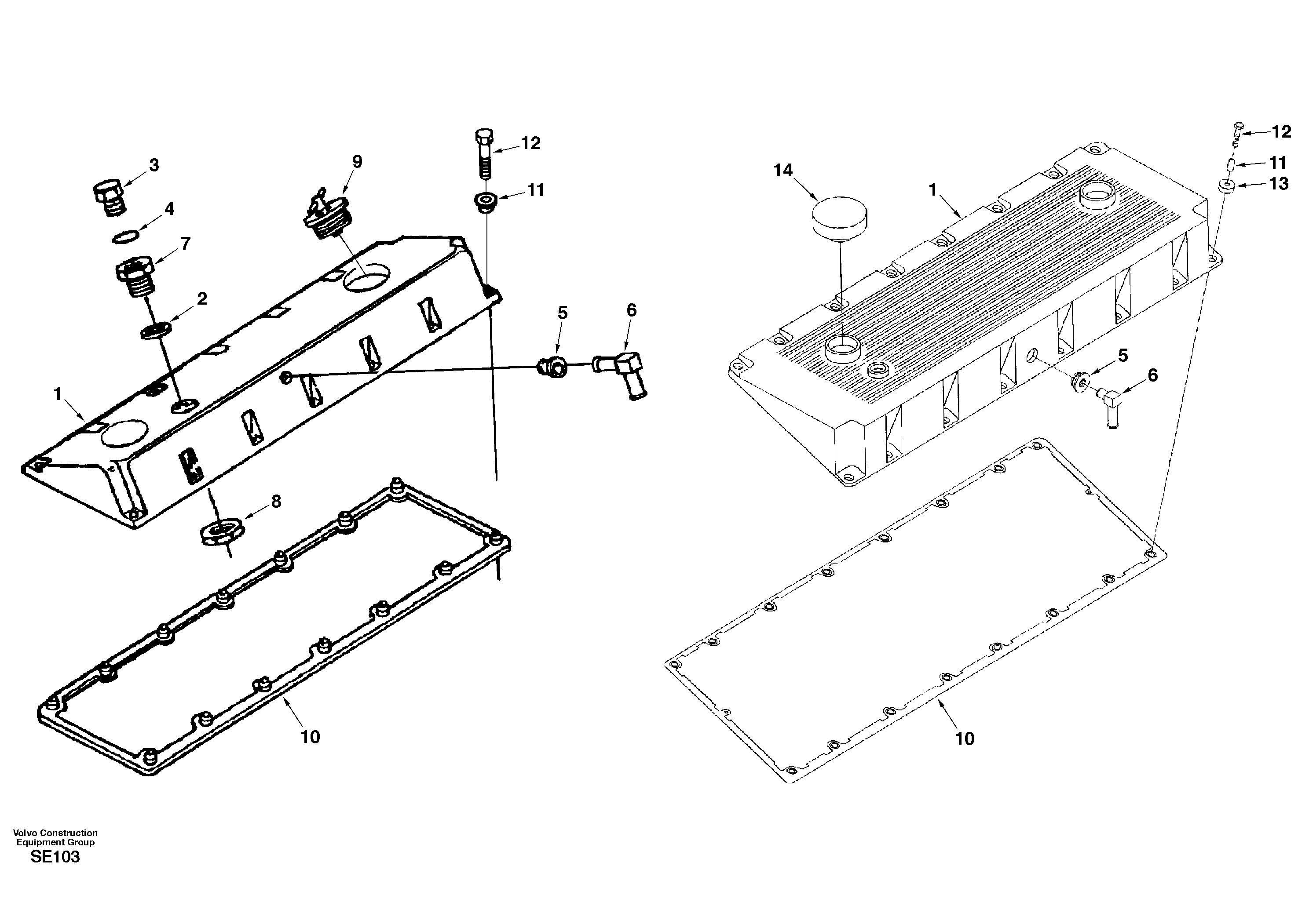 Valve cover — volvo parts diagram