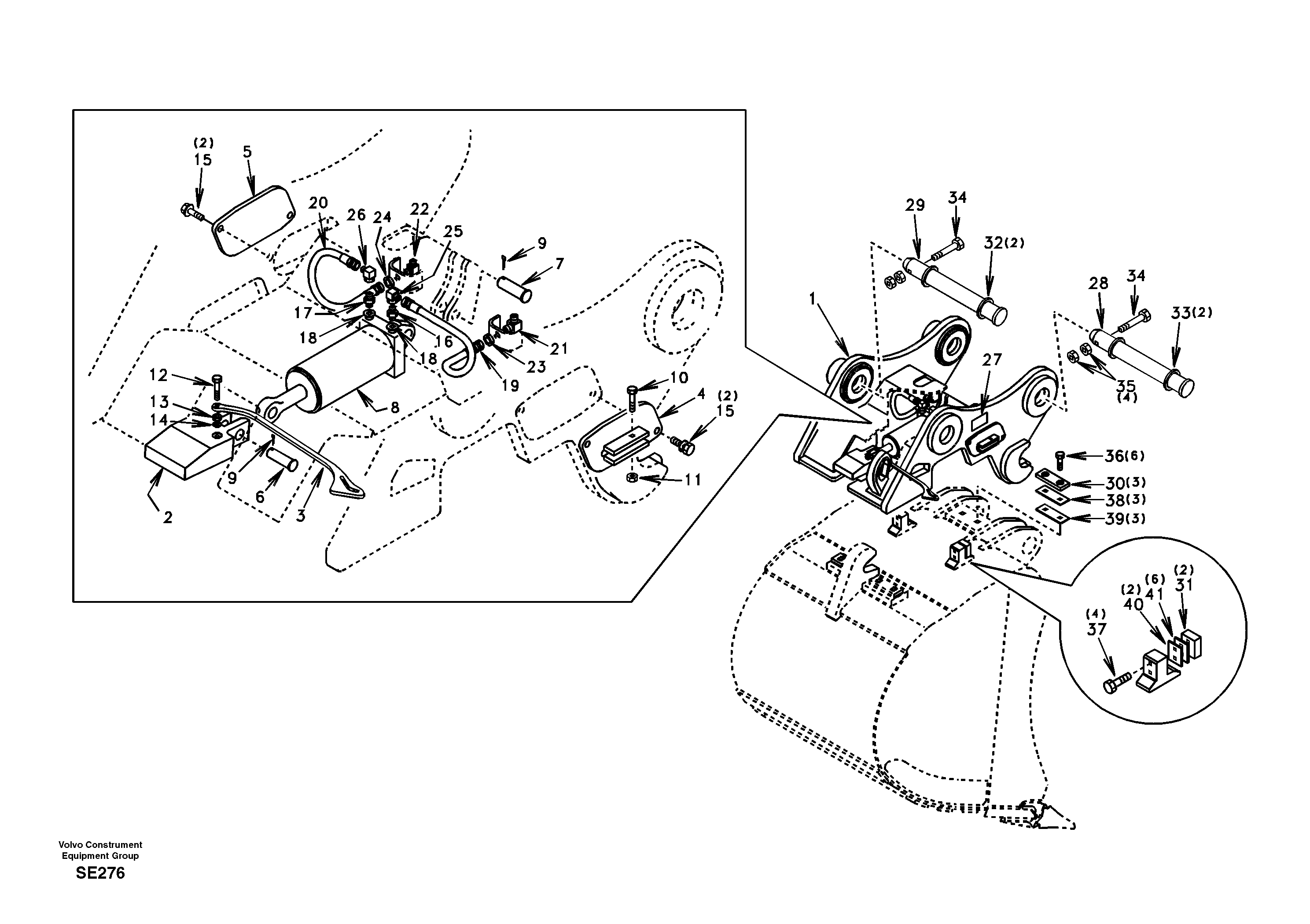 Attachment bracket, quickfit — volvo parts diagram