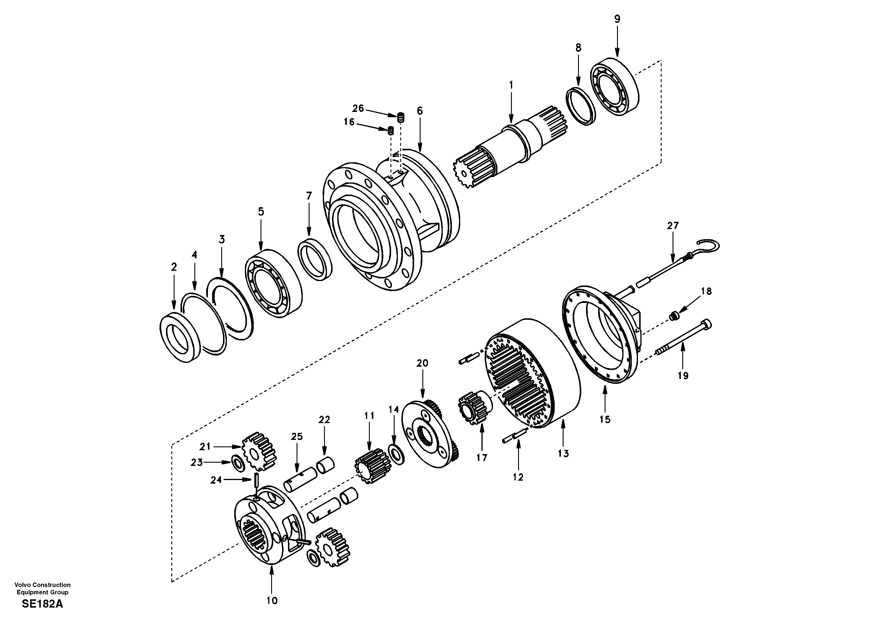 Swing gearbox — volvo parts diagram