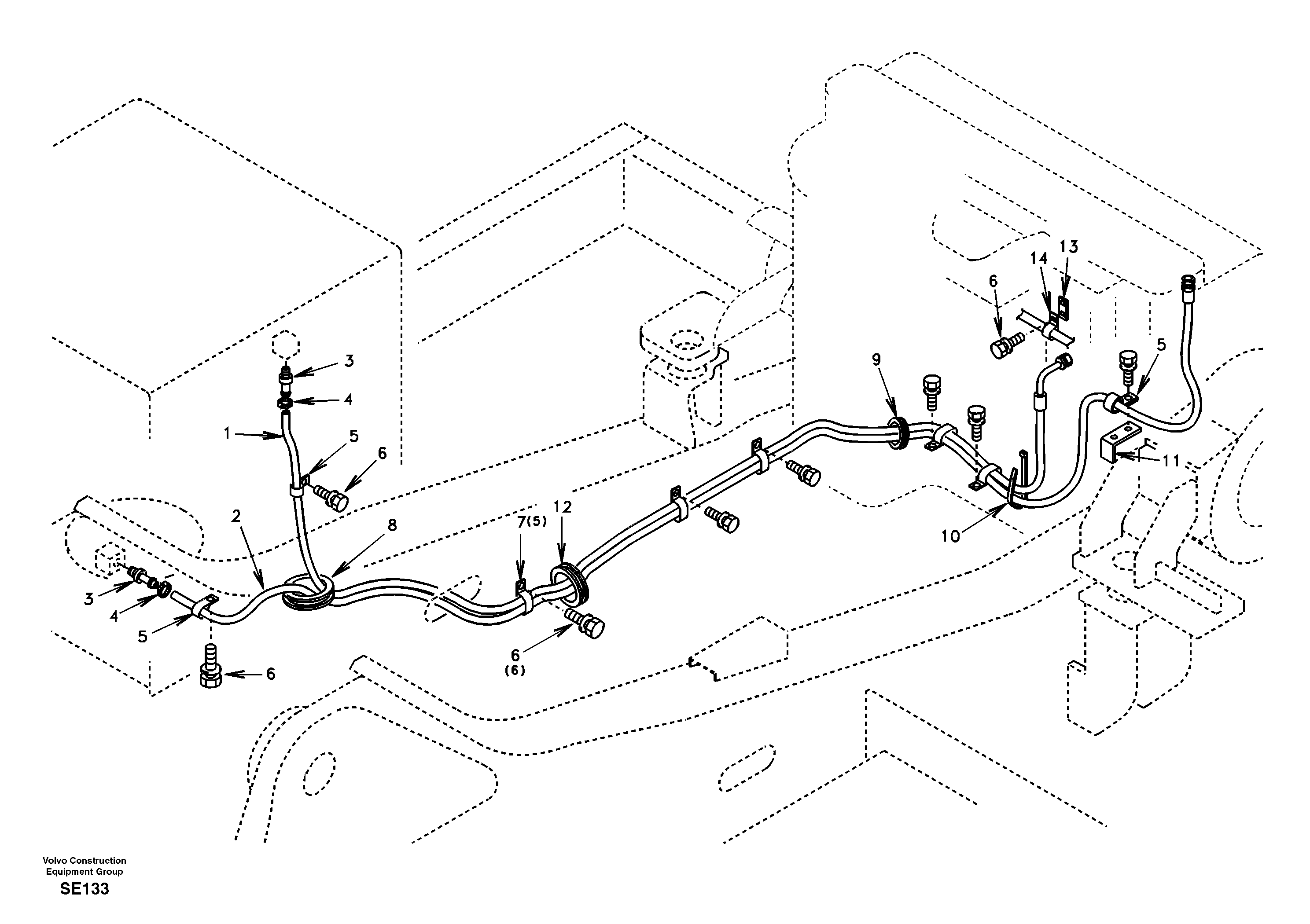 Fuel pipe - Fuel tank — volvo parts diagram