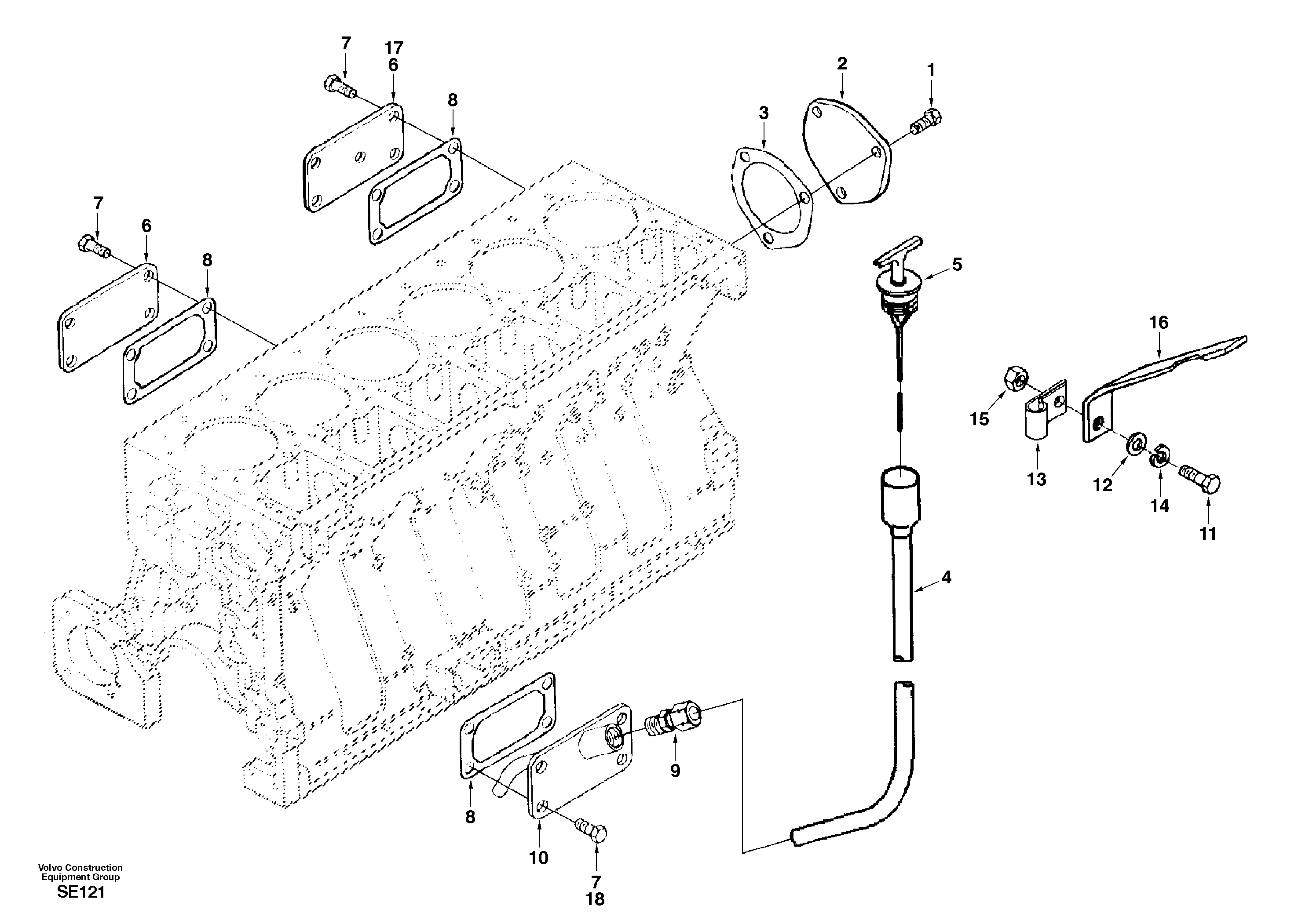 Oil dipstick — volvo parts diagram