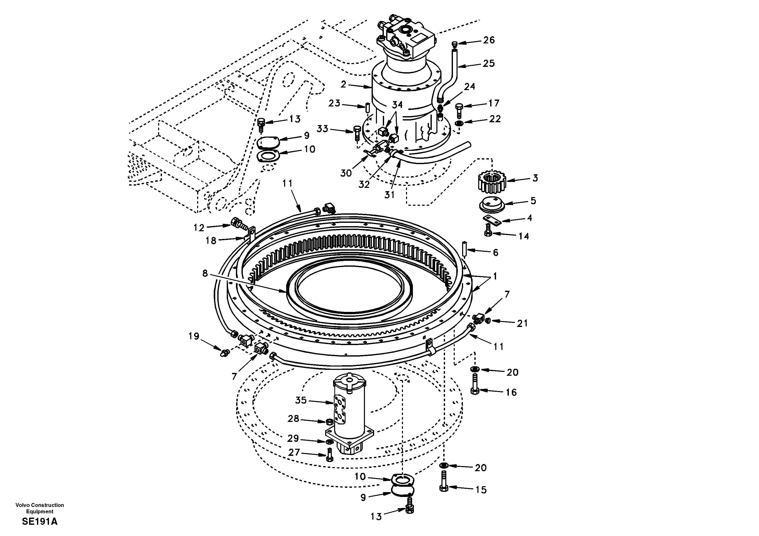 Swing system — volvo parts diagram