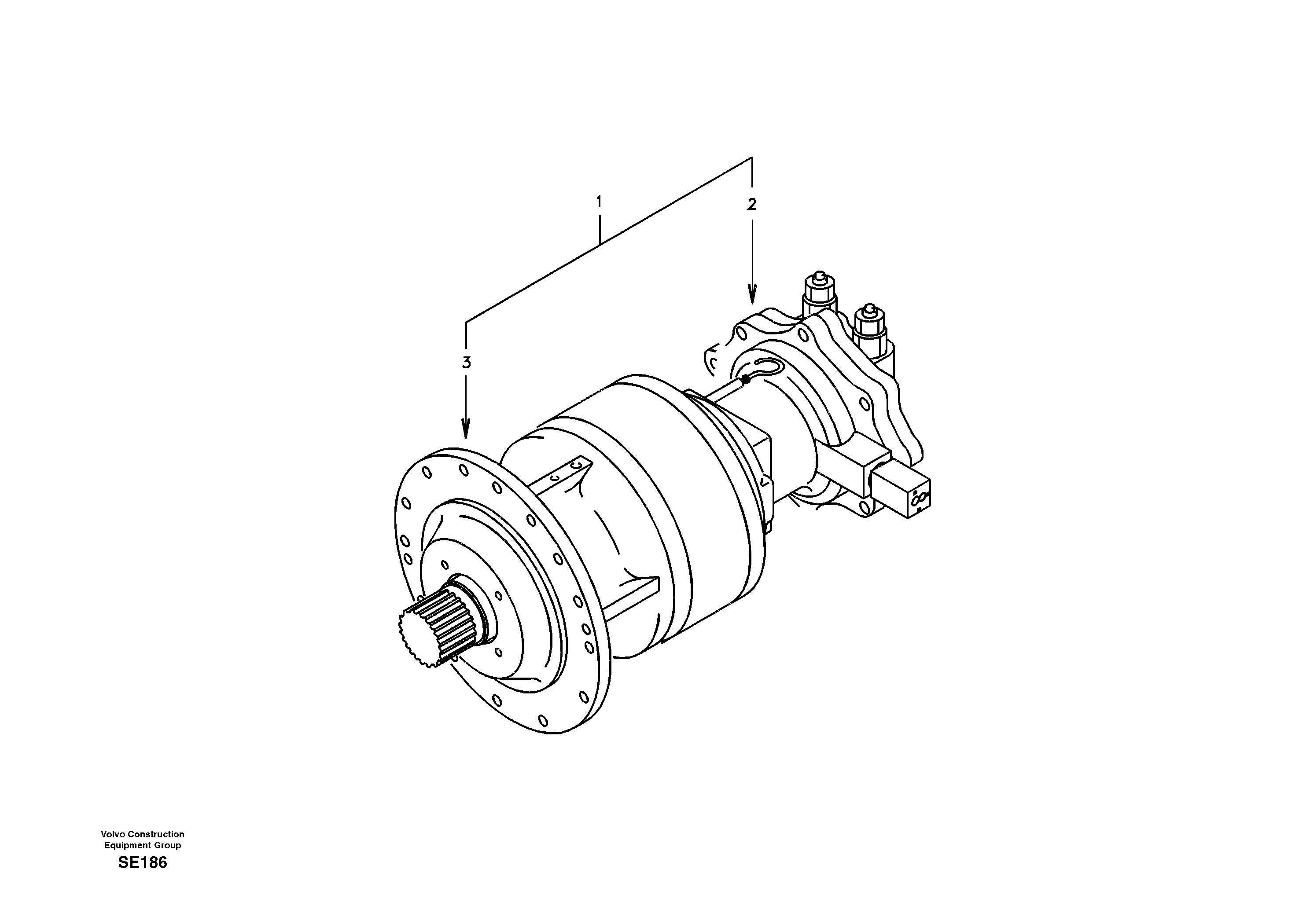 Swing motor with mounting parts — volvo parts diagram