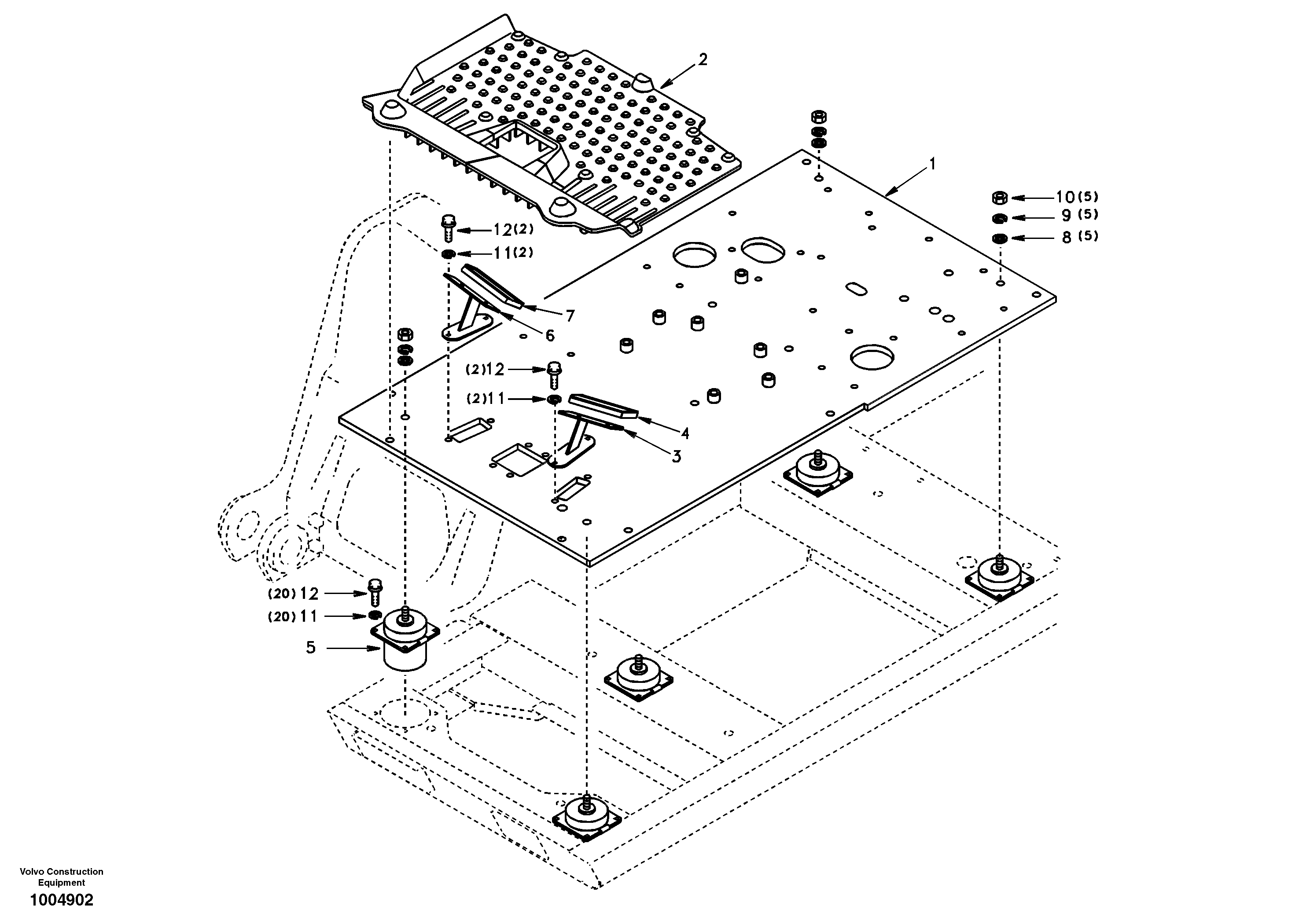 Cabin floor — volvo parts diagram