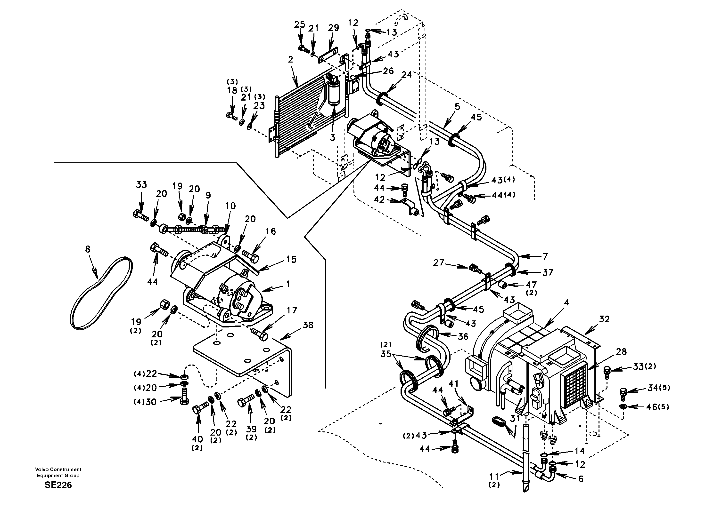 Air conditioning unit line — volvo parts diagram