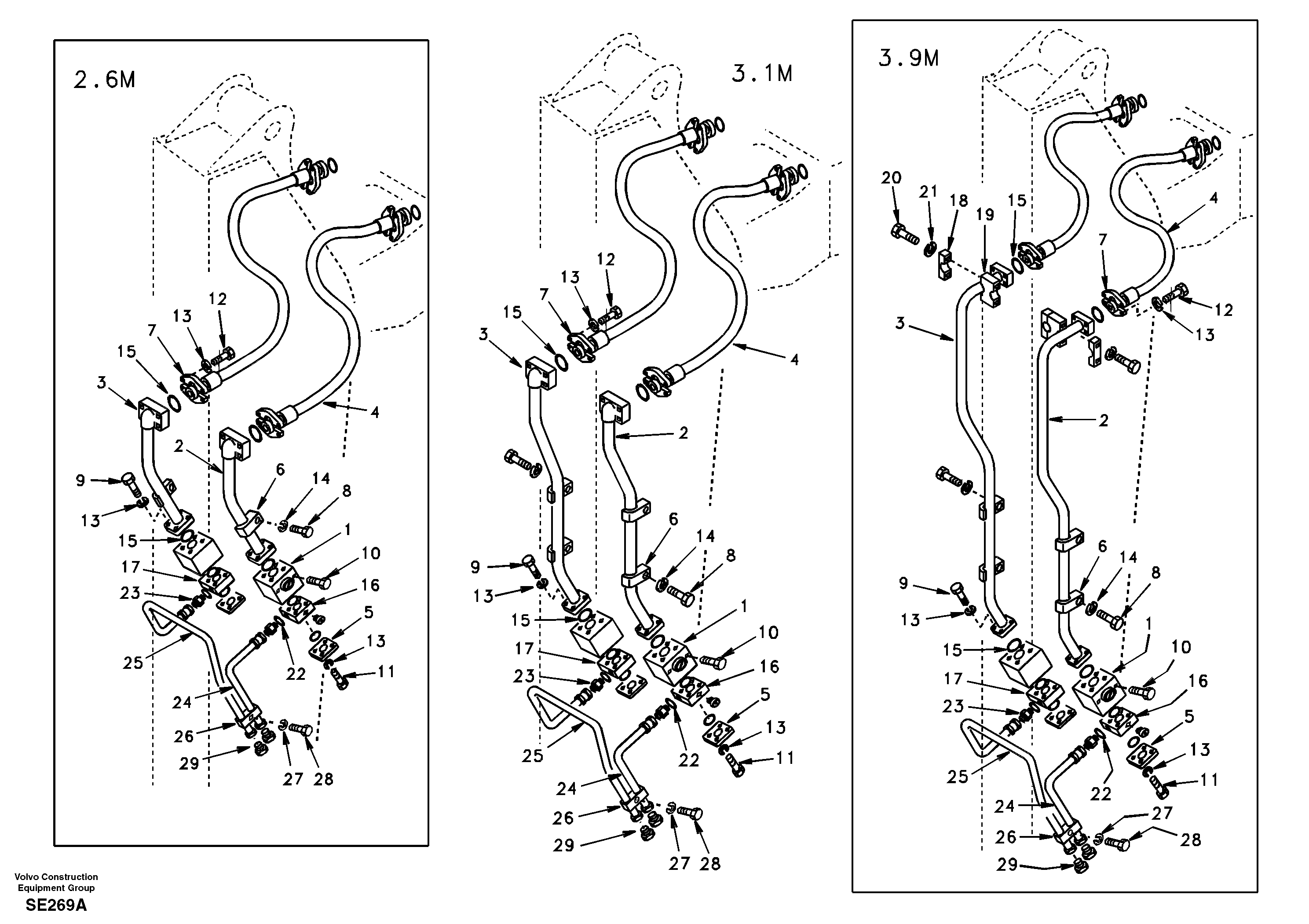 Working hydraulic, hammer and shear for dipper arm — volvo parts diagram