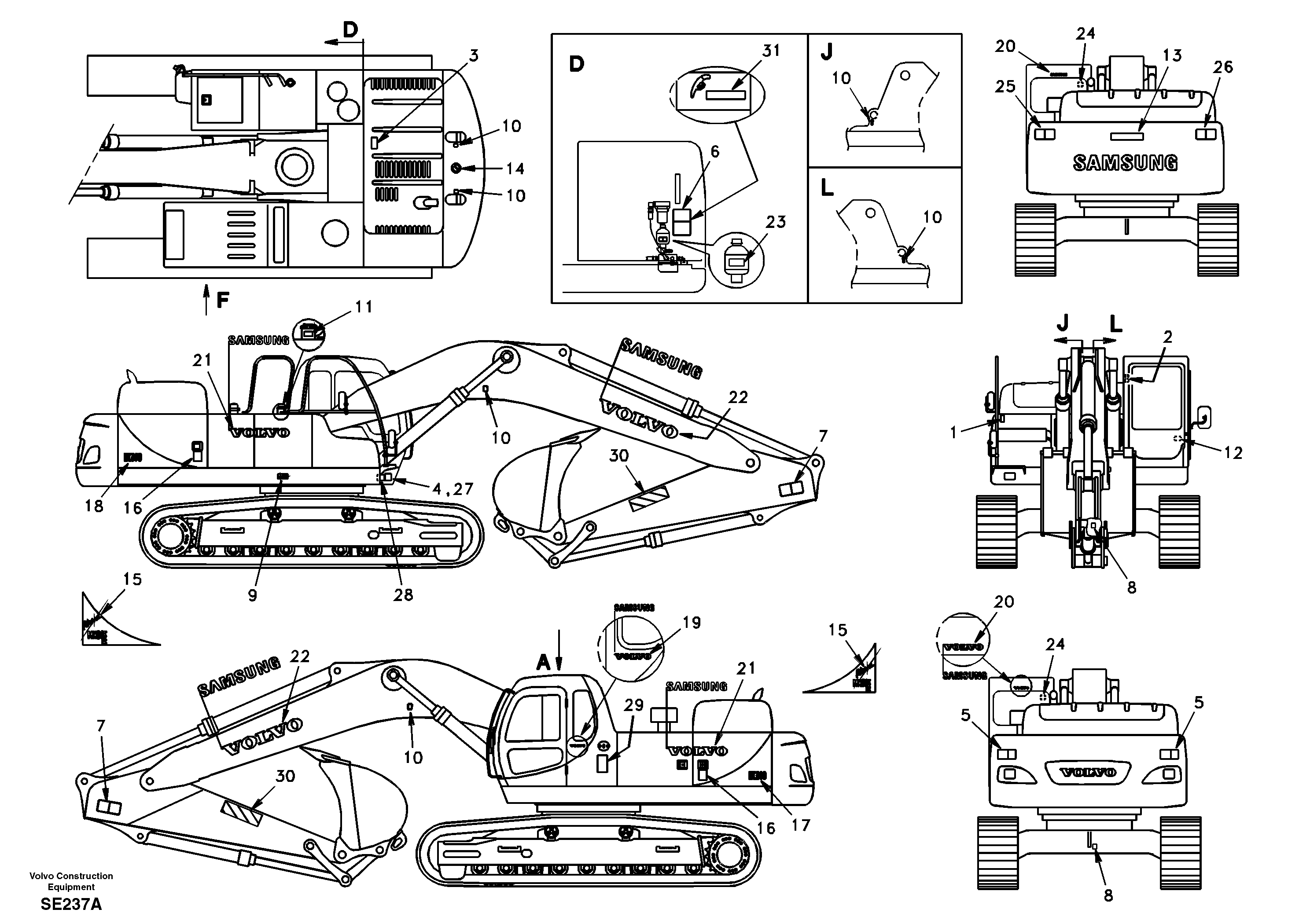 Decal, outer location — volvo parts diagram