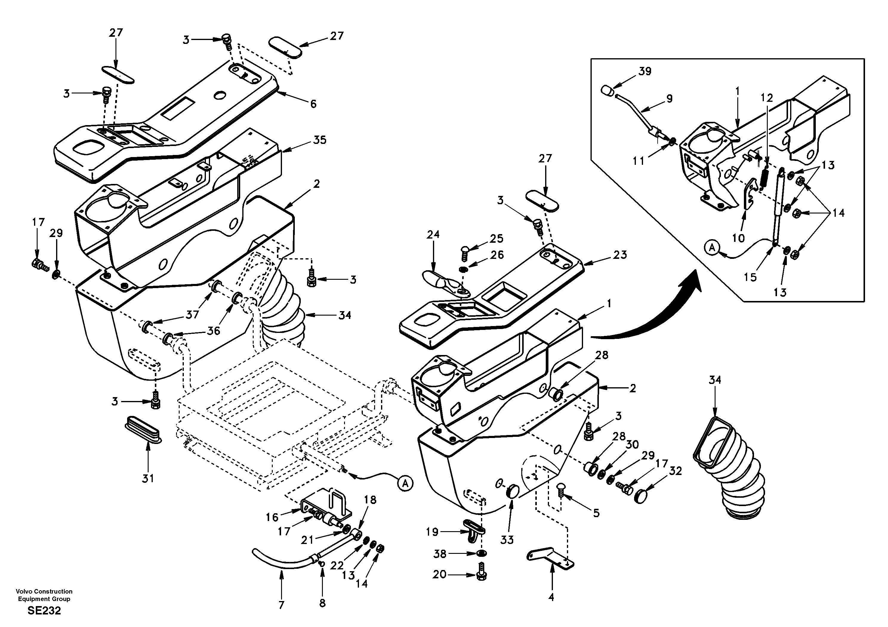Instrument panel, control panel — volvo parts diagram