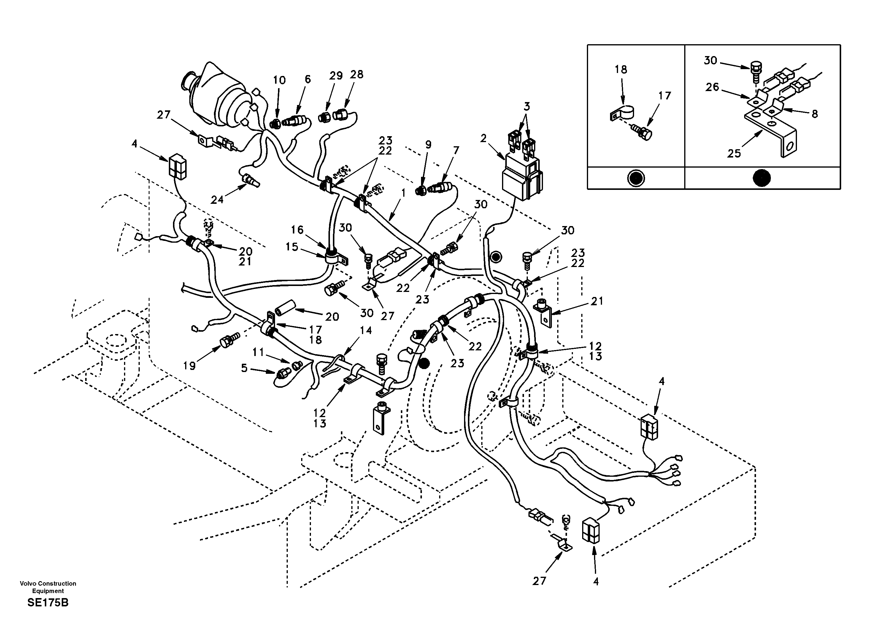 Cable harness, engine — volvo parts diagram