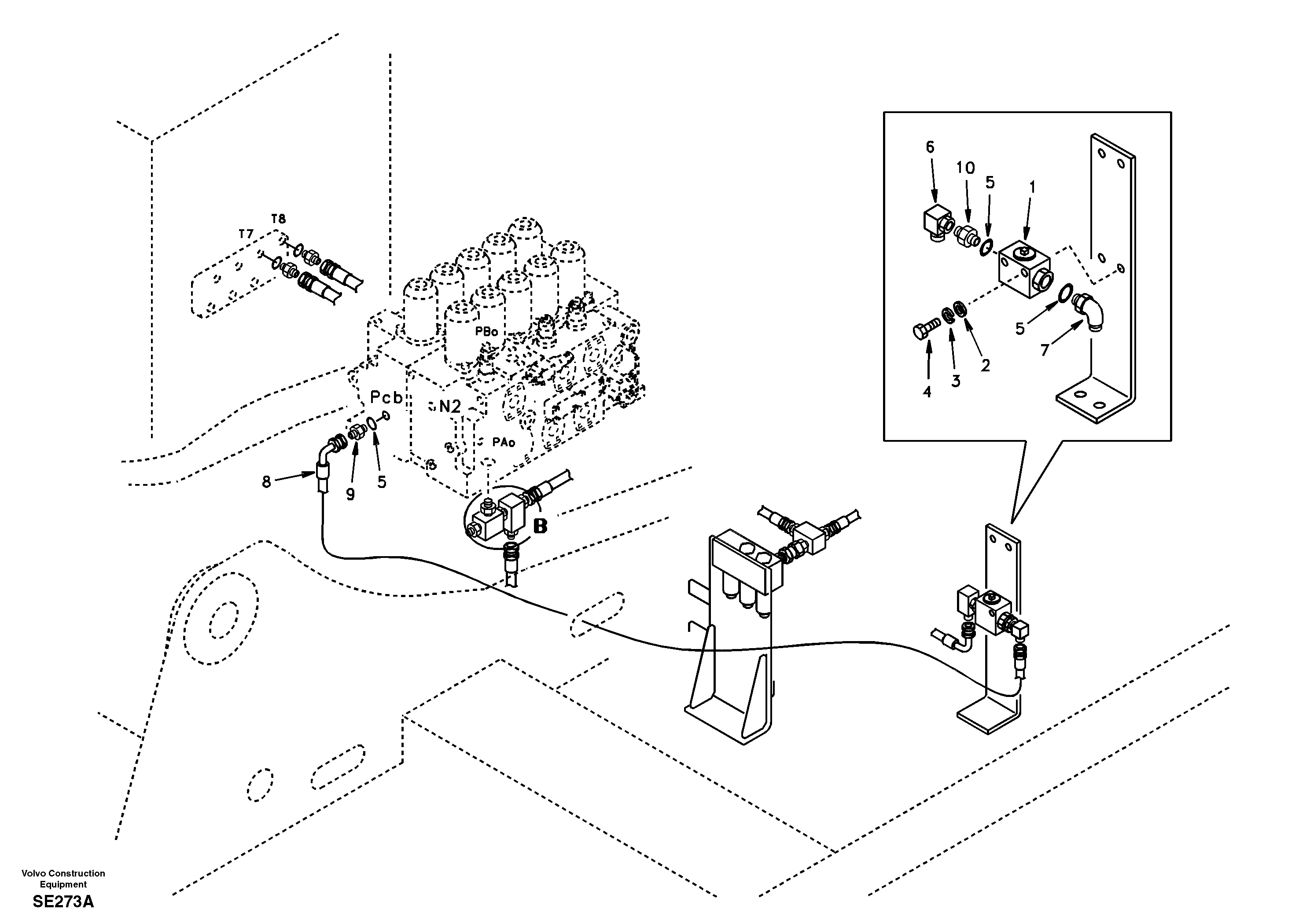 Working hydraulic, hammer and shear for 2nd pump flow — volvo parts diagram