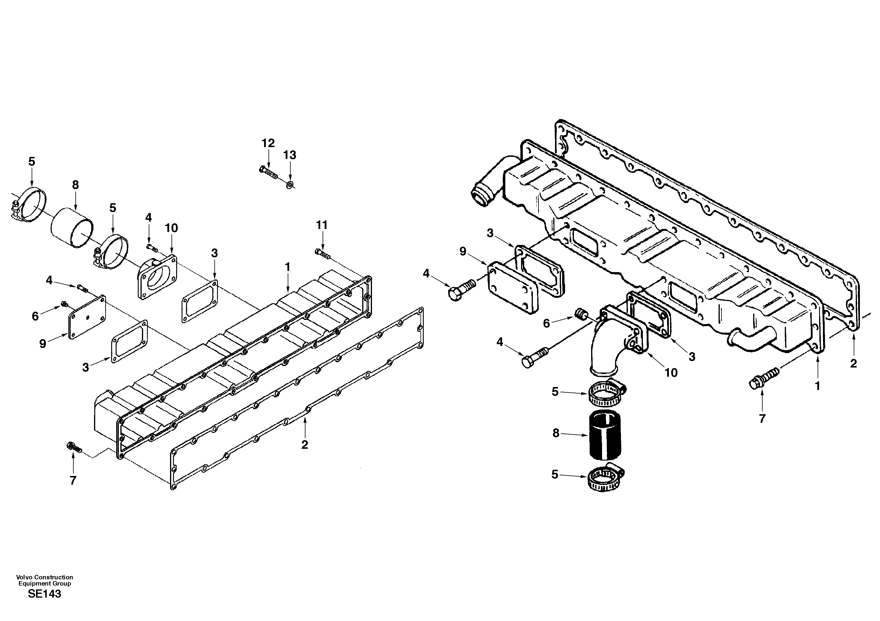 Inlet manifold — volvo parts diagram