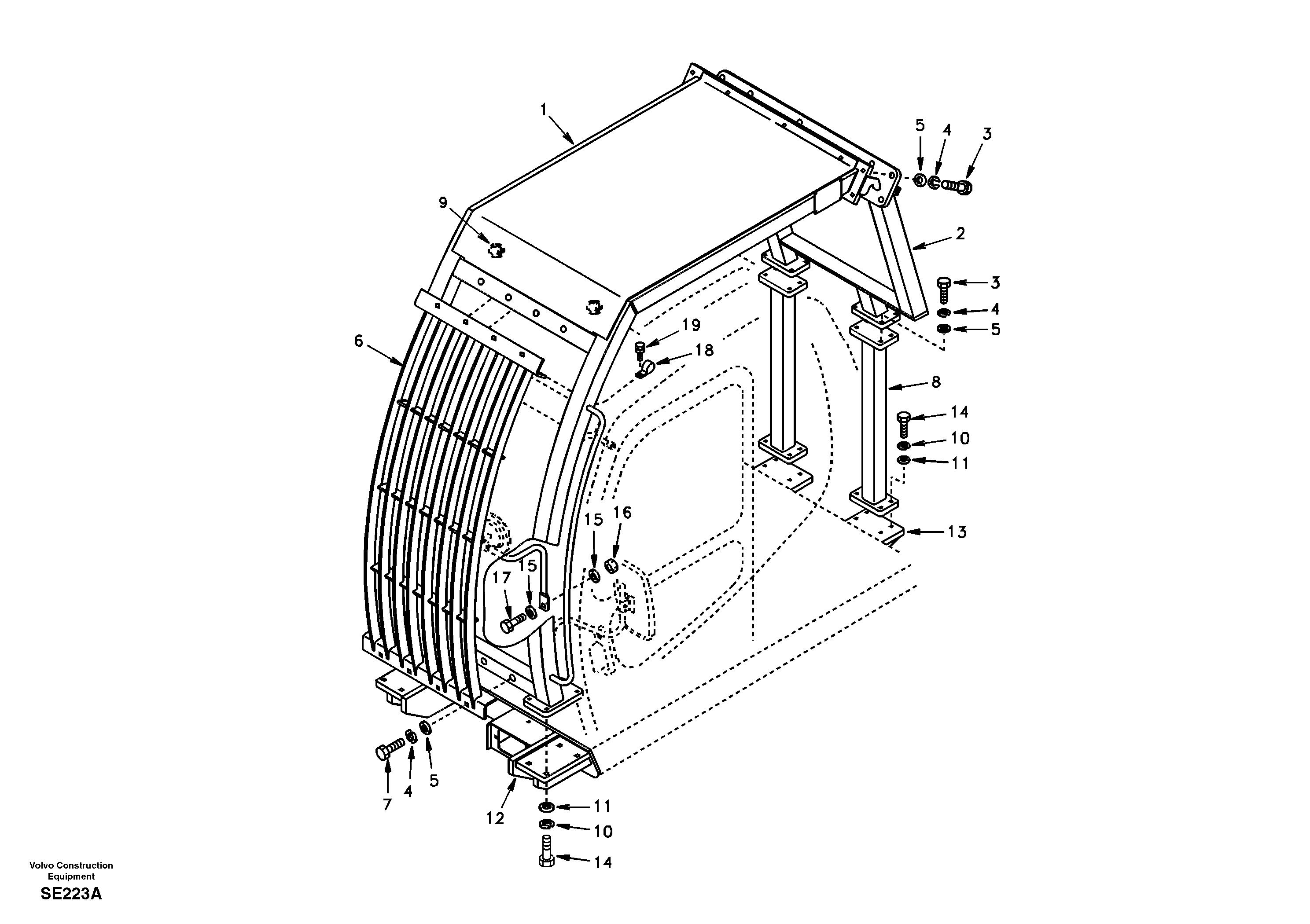 Falling object guards — volvo parts diagram