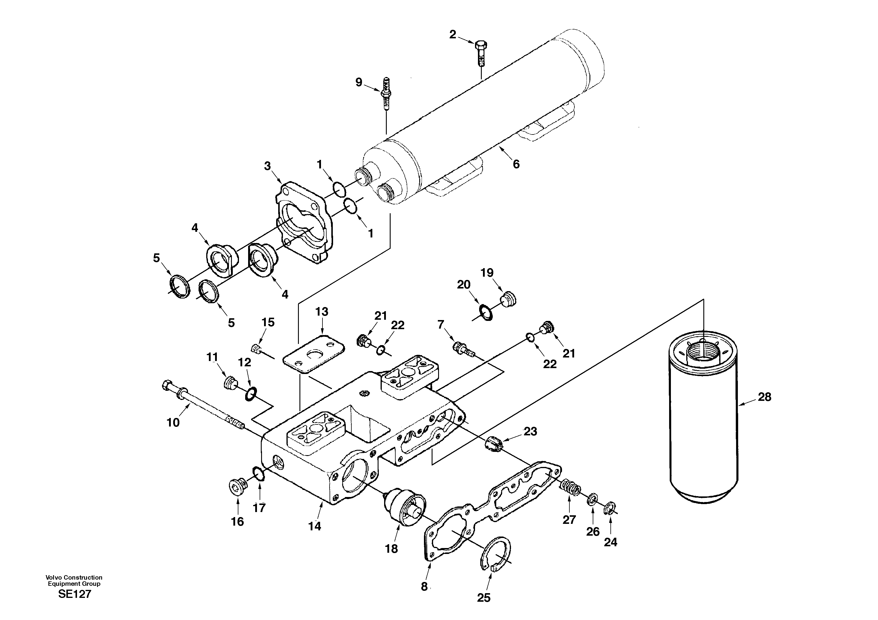 Oil cooler — volvo parts diagram
