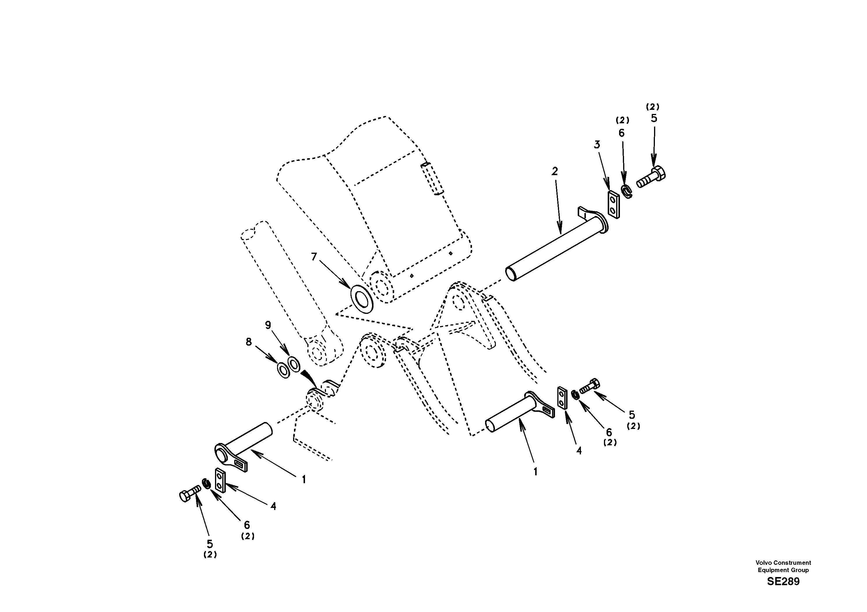 Links to boom and boom cylinder mounting — volvo parts diagram