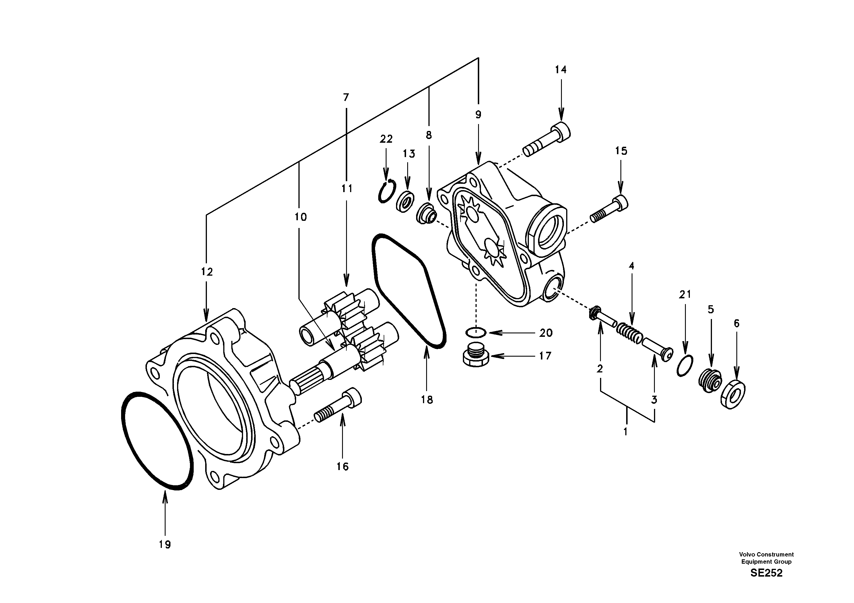 Hydraulic gear pump — volvo parts diagram