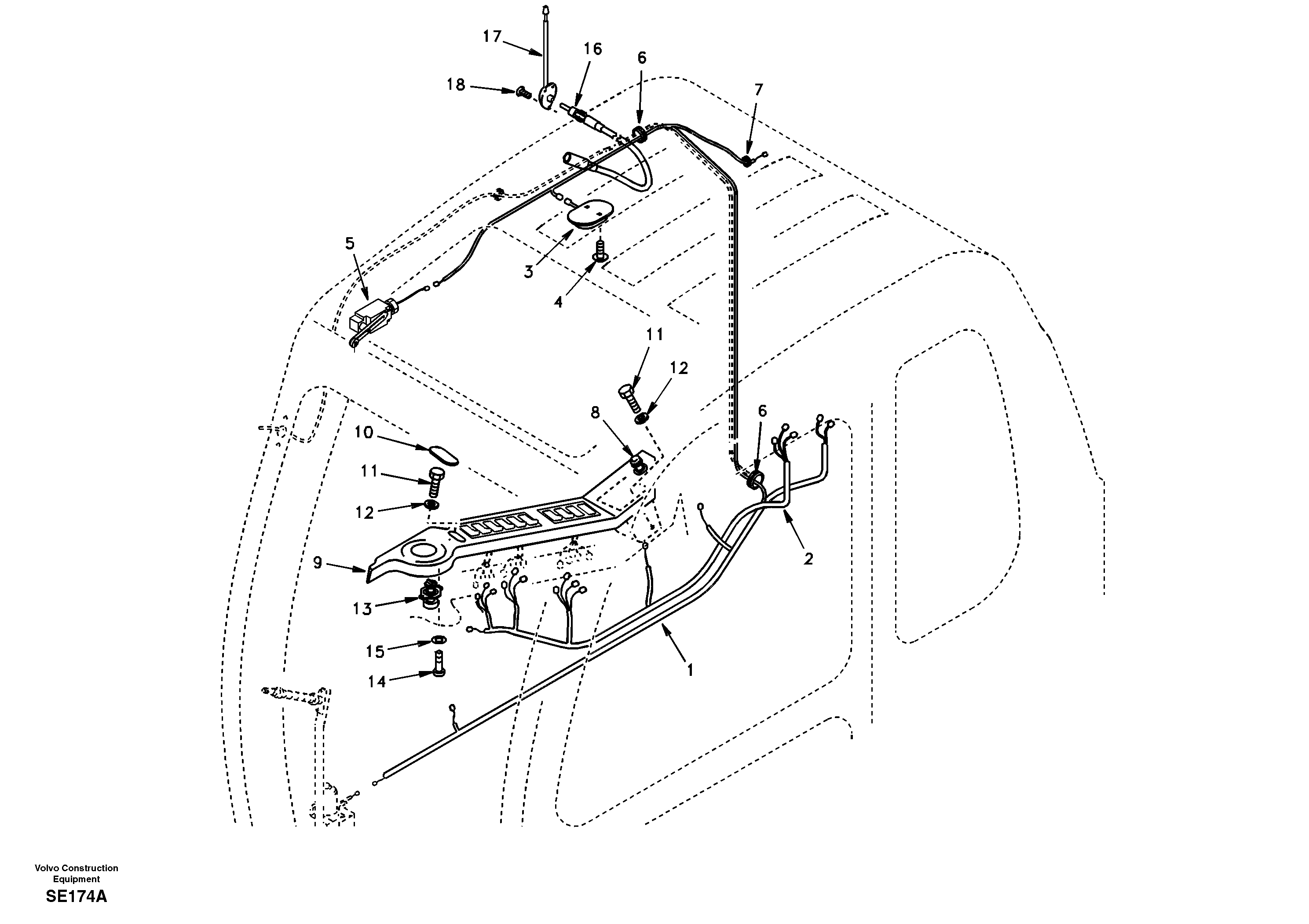 Cable harnesses, cab — volvo parts diagram