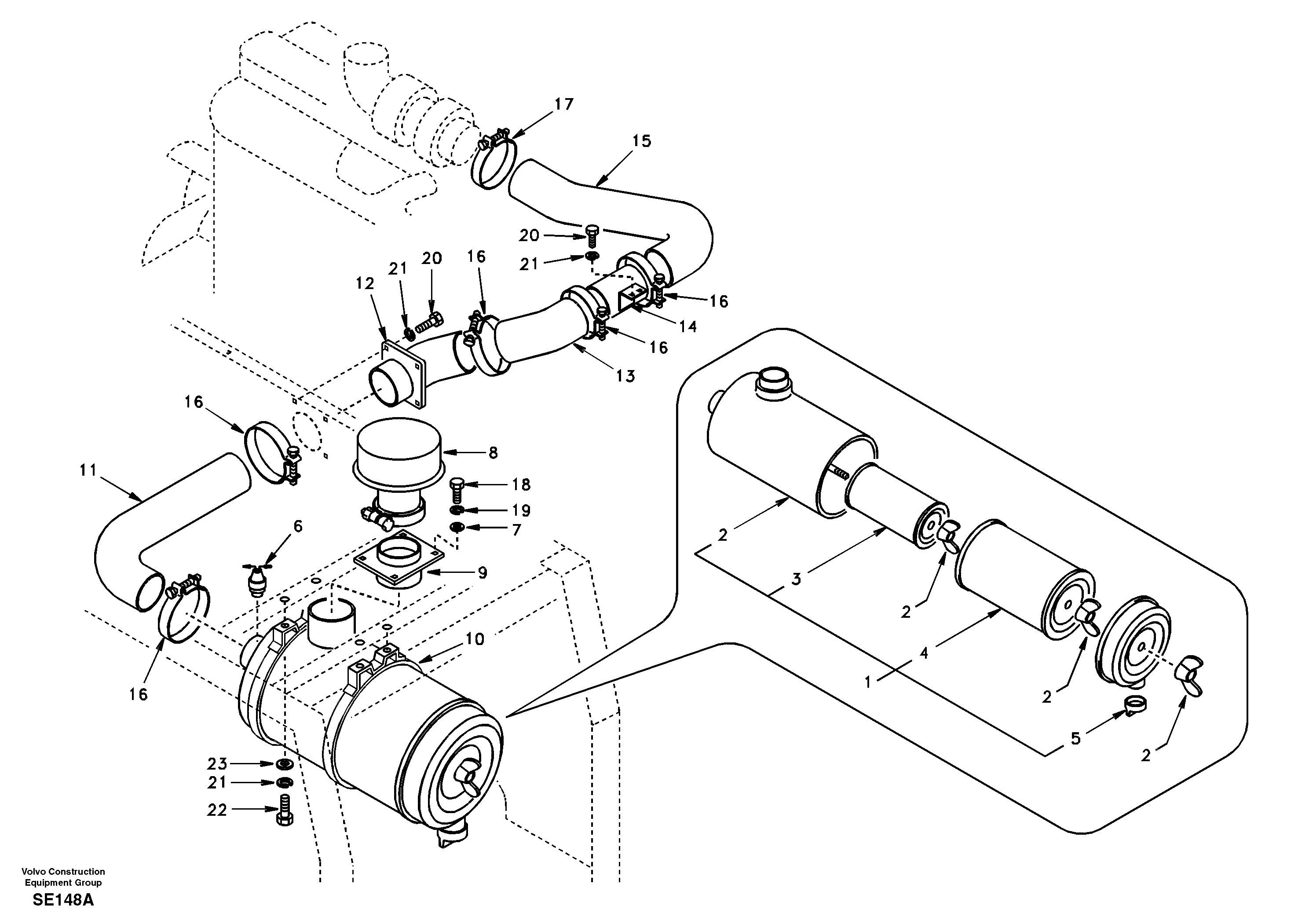 Inlet system, pre-cleaner — volvo parts diagram
