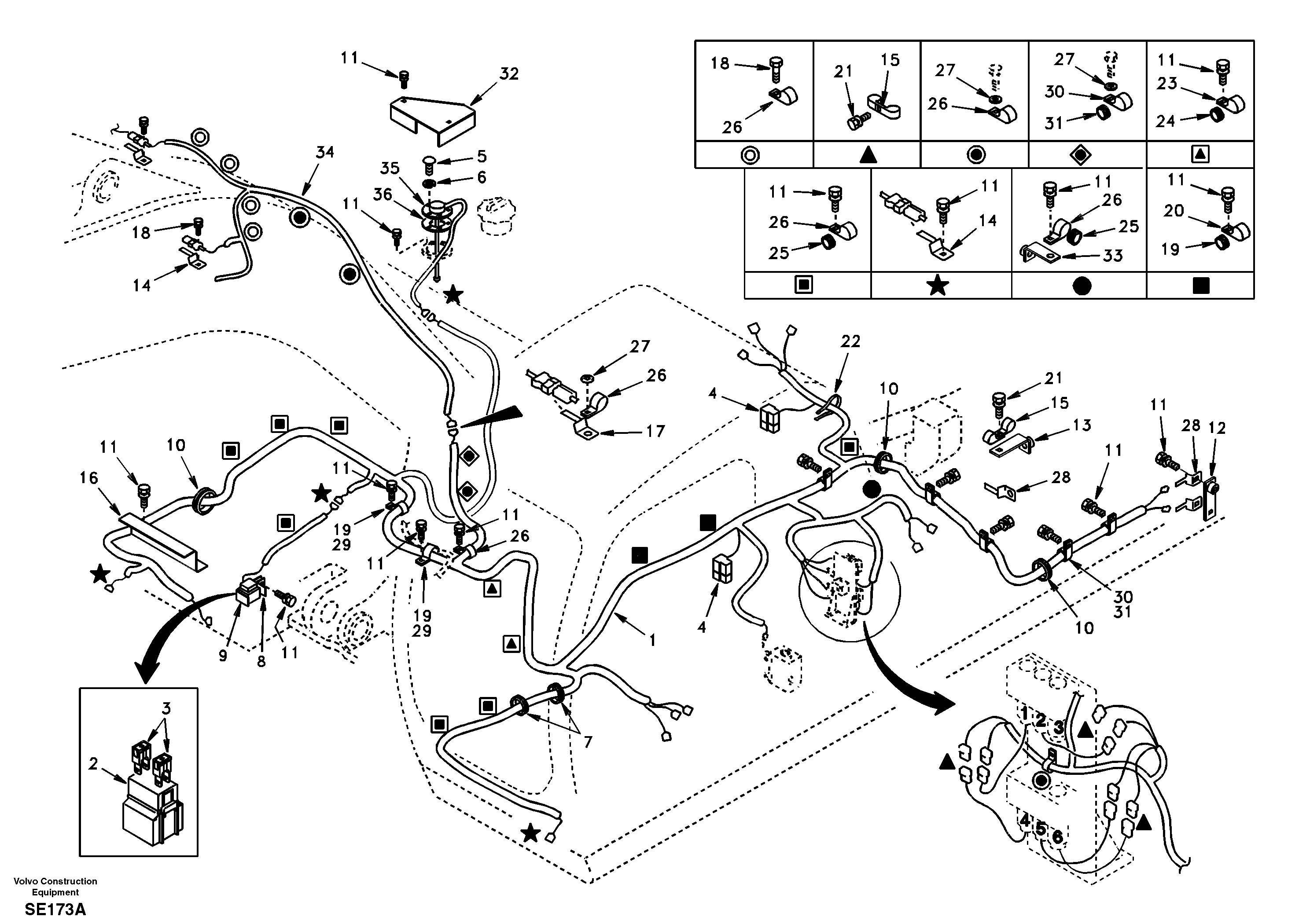 Cable and wire harness, main — volvo parts diagram