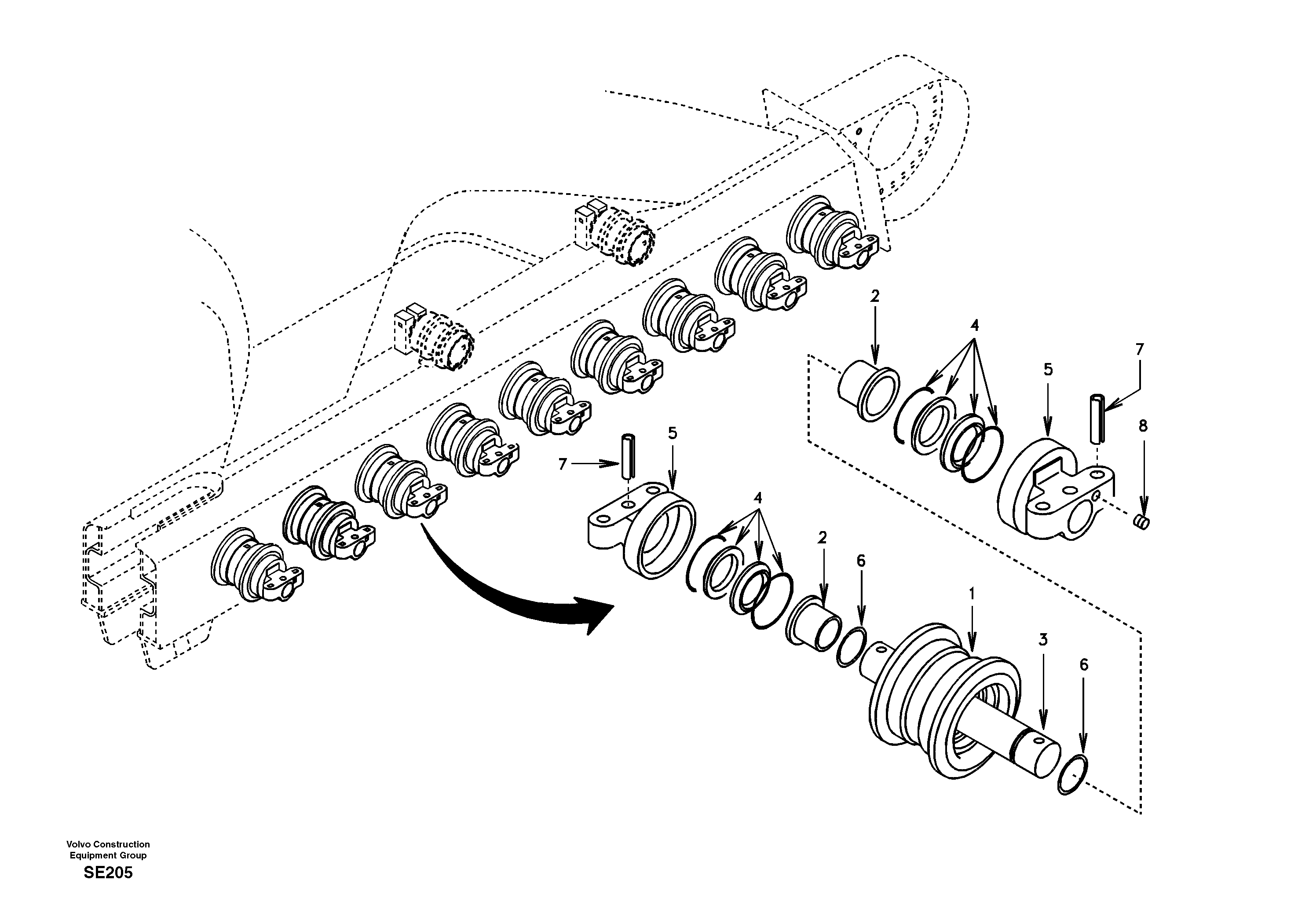 Bottom roller — volvo parts diagram