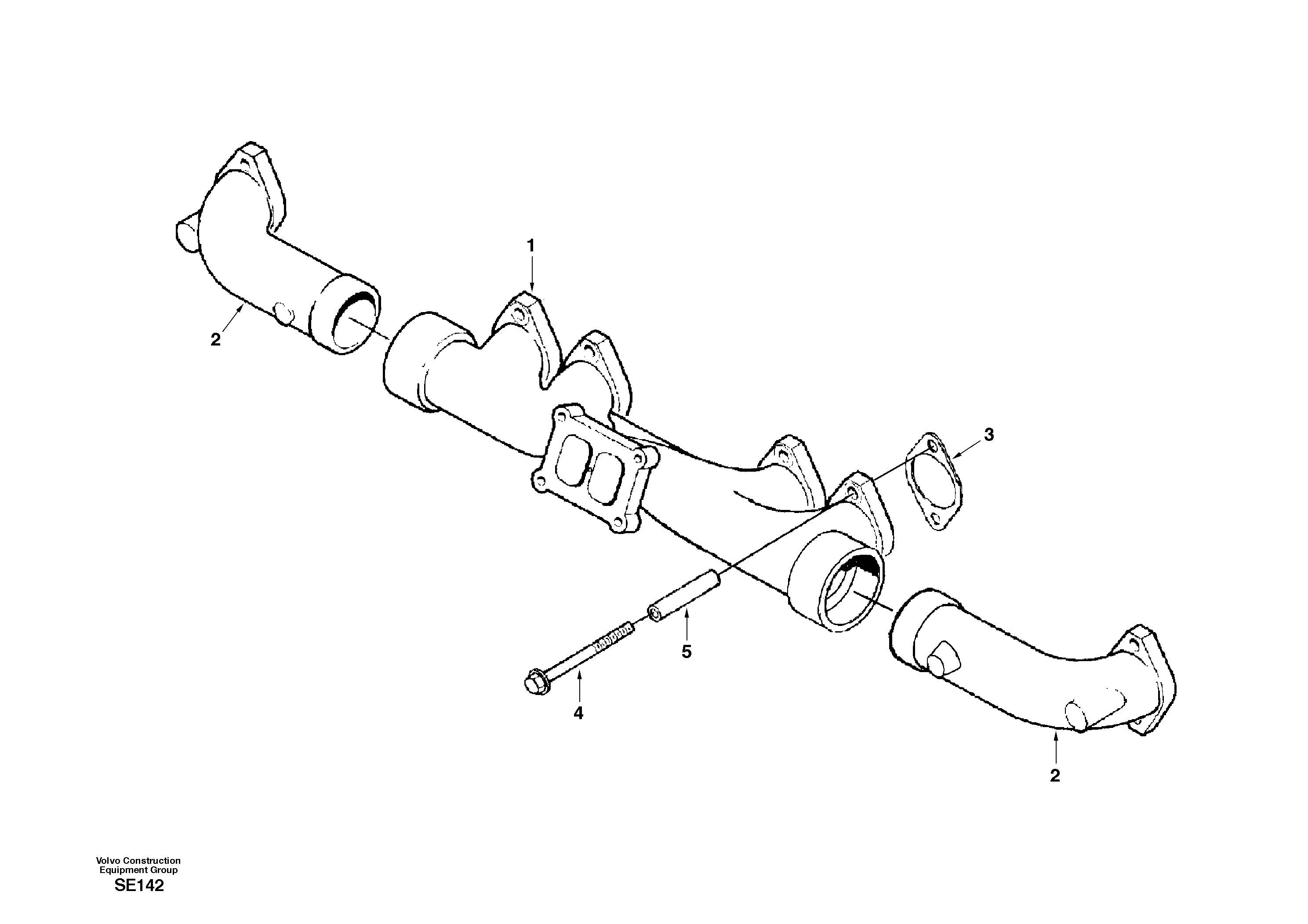 Exhaust manifold — volvo parts diagram
