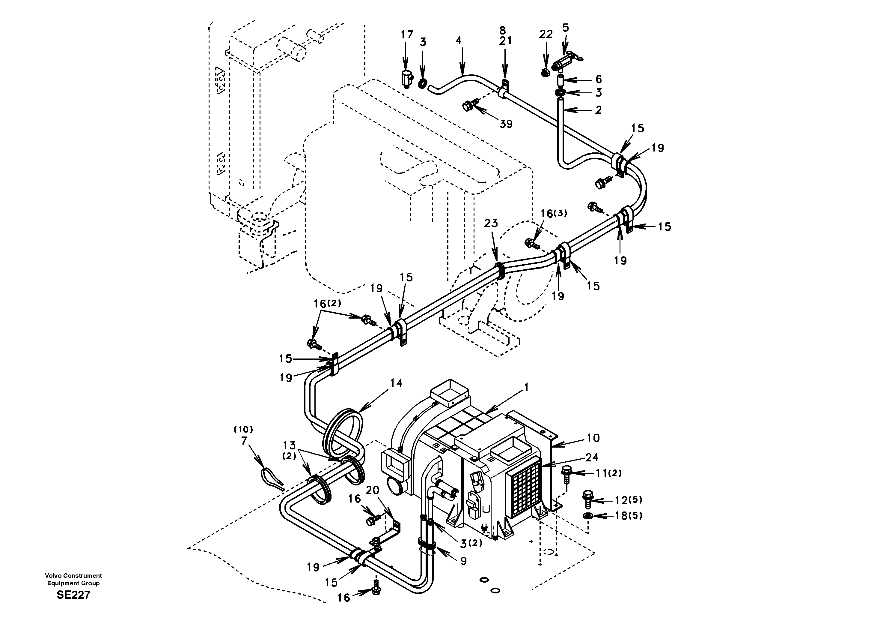 Heating line — volvo parts diagram