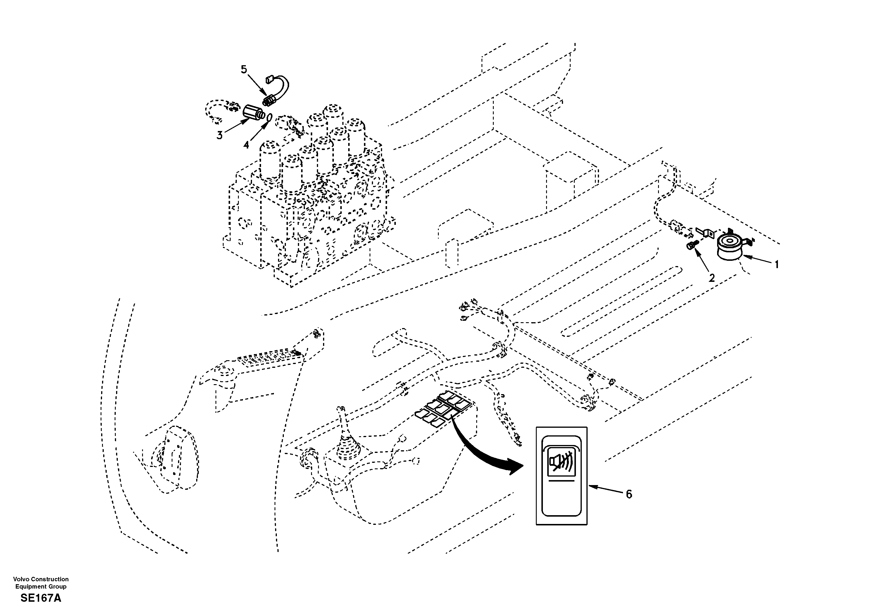 Back-up warning unit — volvo parts diagram
