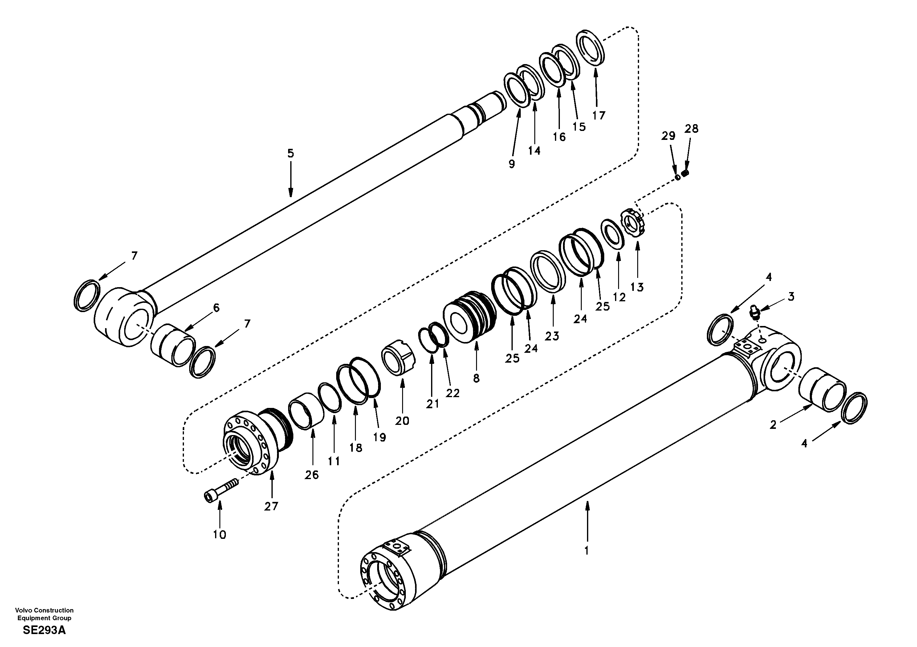 Boom cylinder — volvo parts diagram