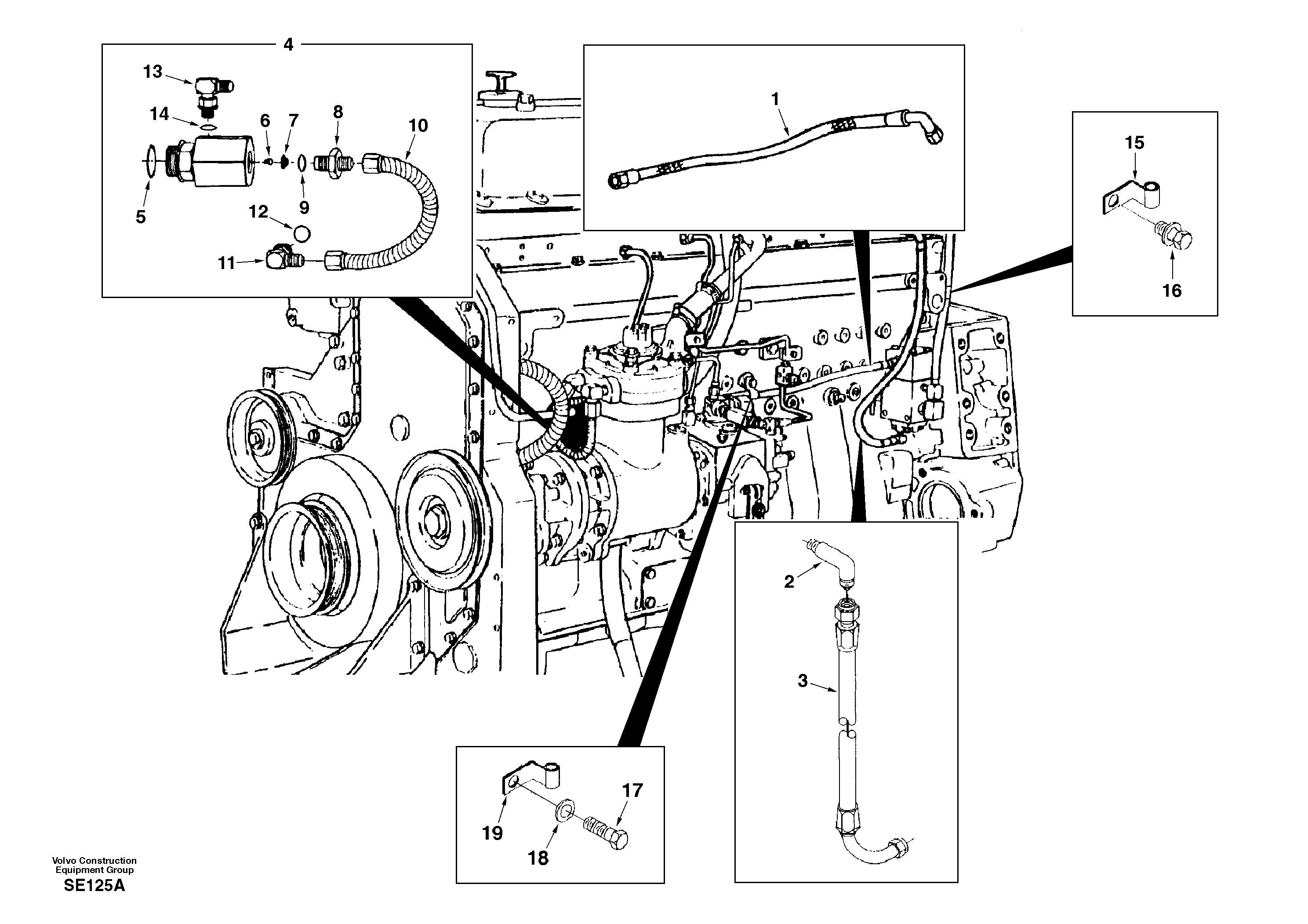 Oil control valve, plumbing  SER NO 3001-3262 — volvo parts diagram